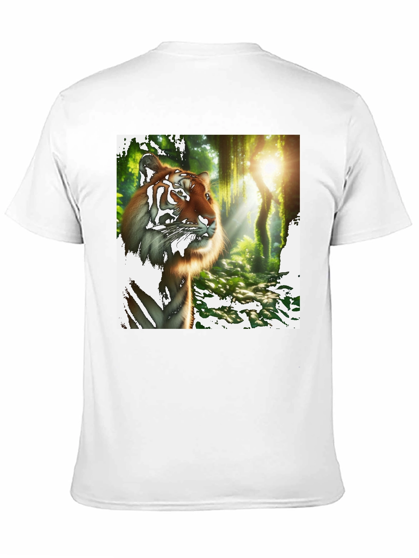 Black Tiger Jungle Print Black T-Shirt view 11