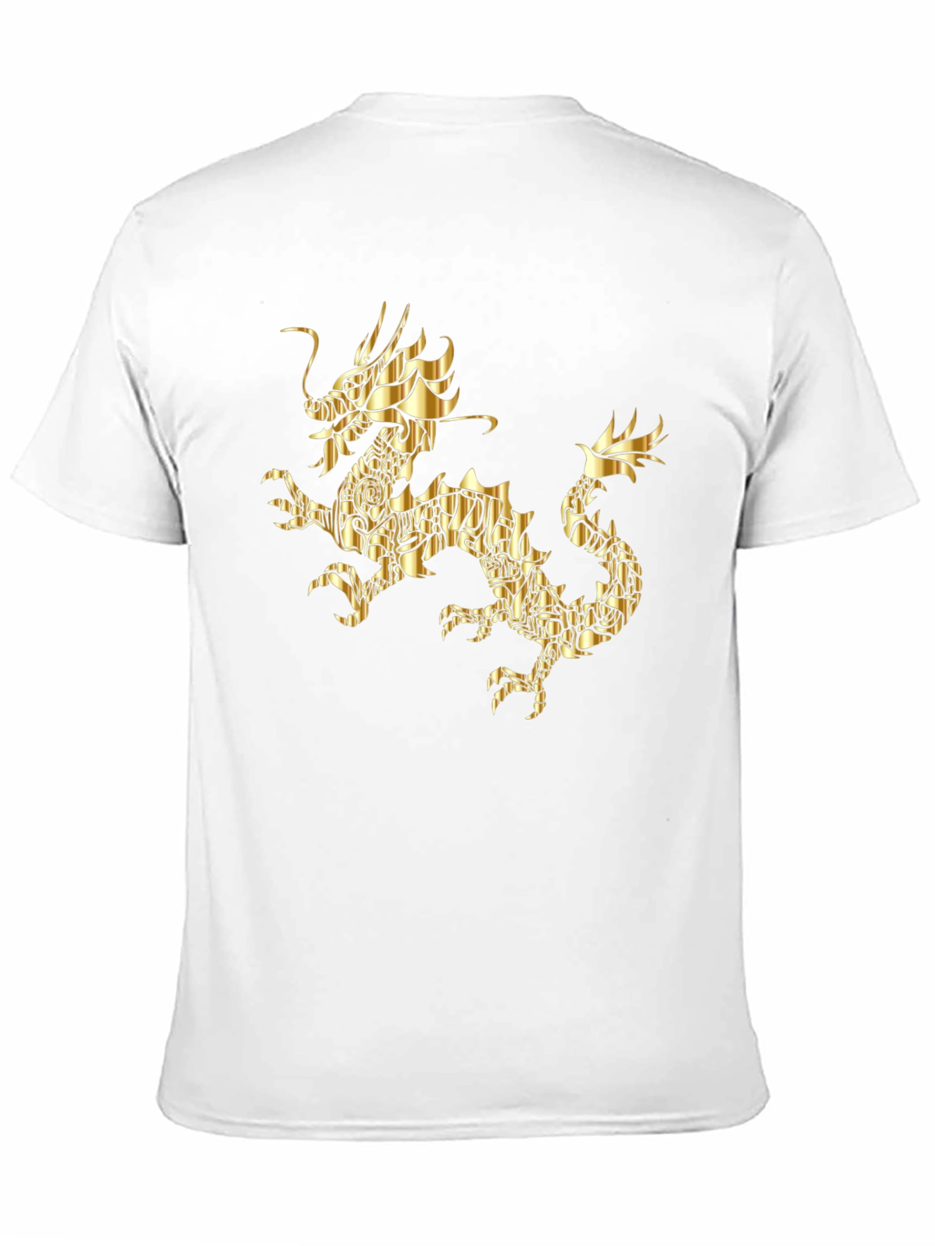 Black Golden Dragon Graphic Print Black T-Shirt view 11
