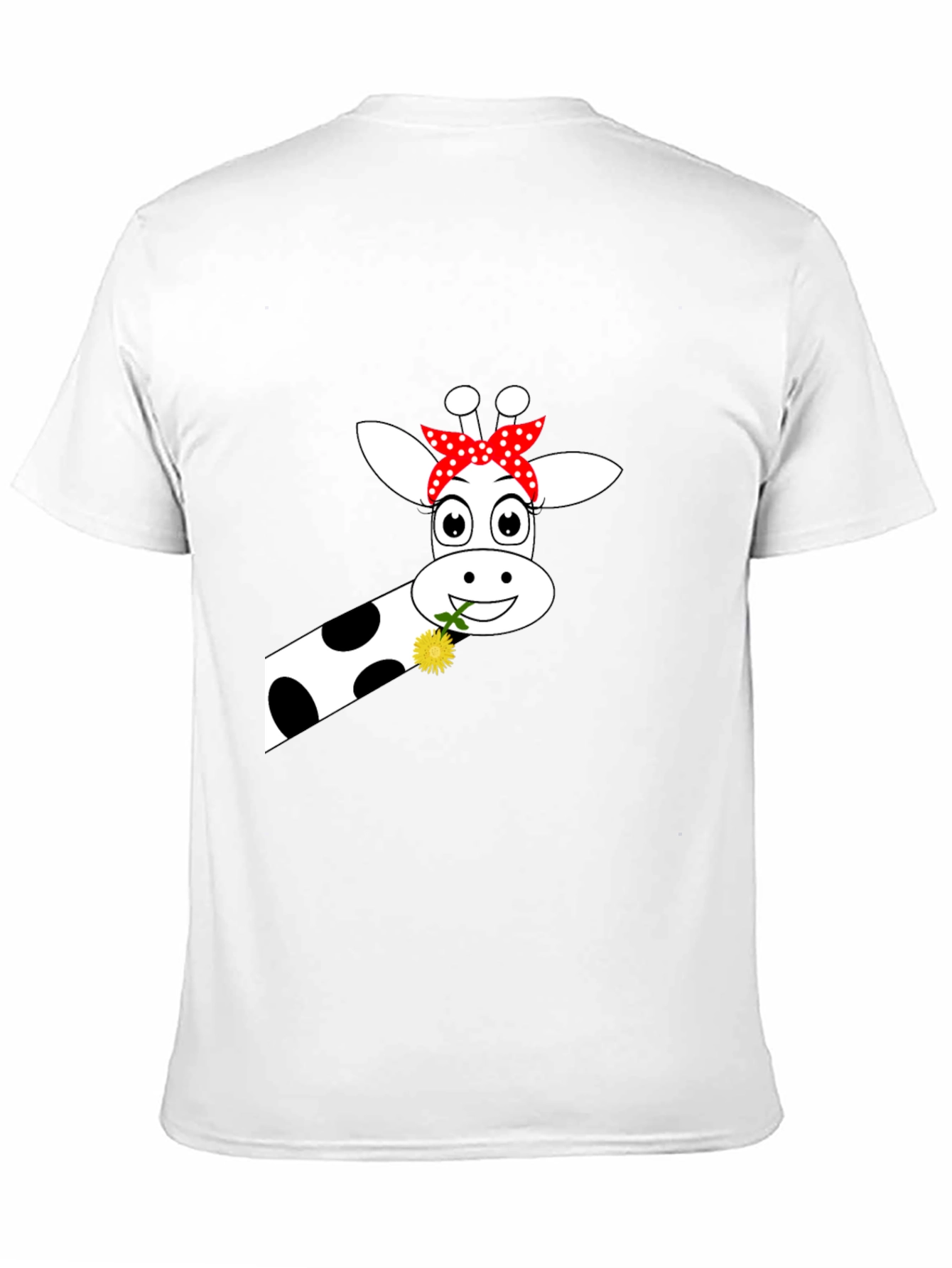 Black Giraffe with Flower Graphic Tee - Black view 11