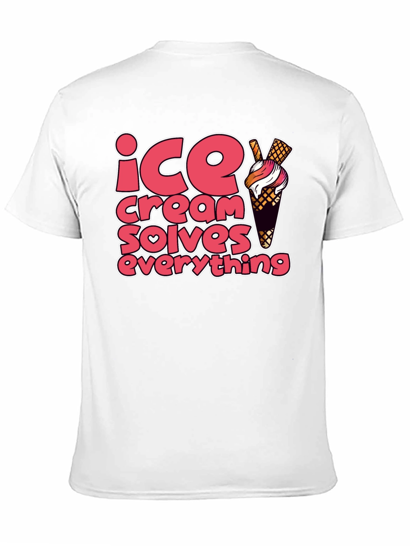 Black Ice Cream Solves Everything Graphic Tee view 11