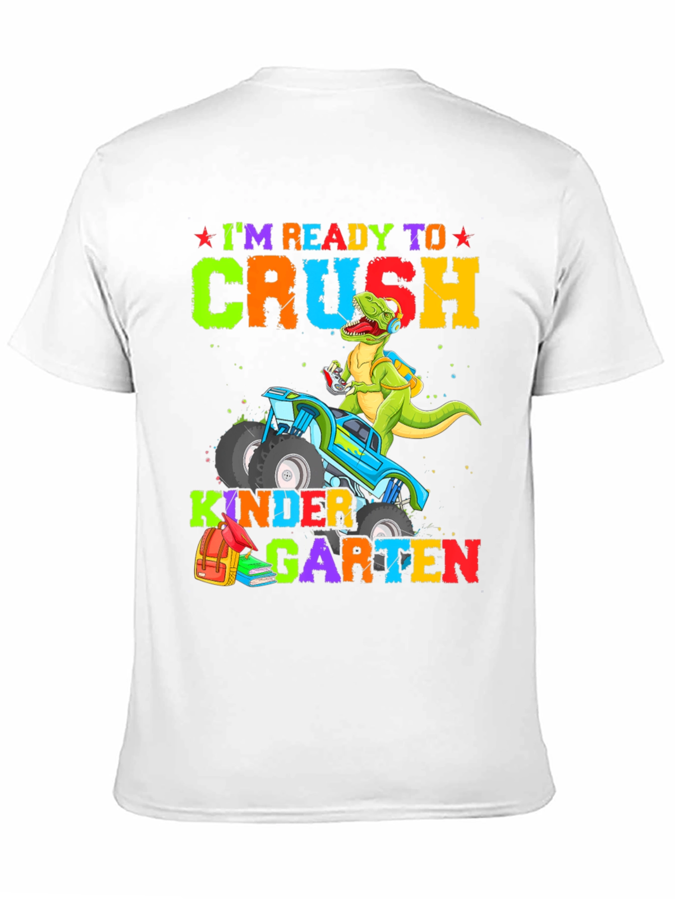 Ready to Crush Kindergarten Dinosaur Monster Truck T-Shirt - 11