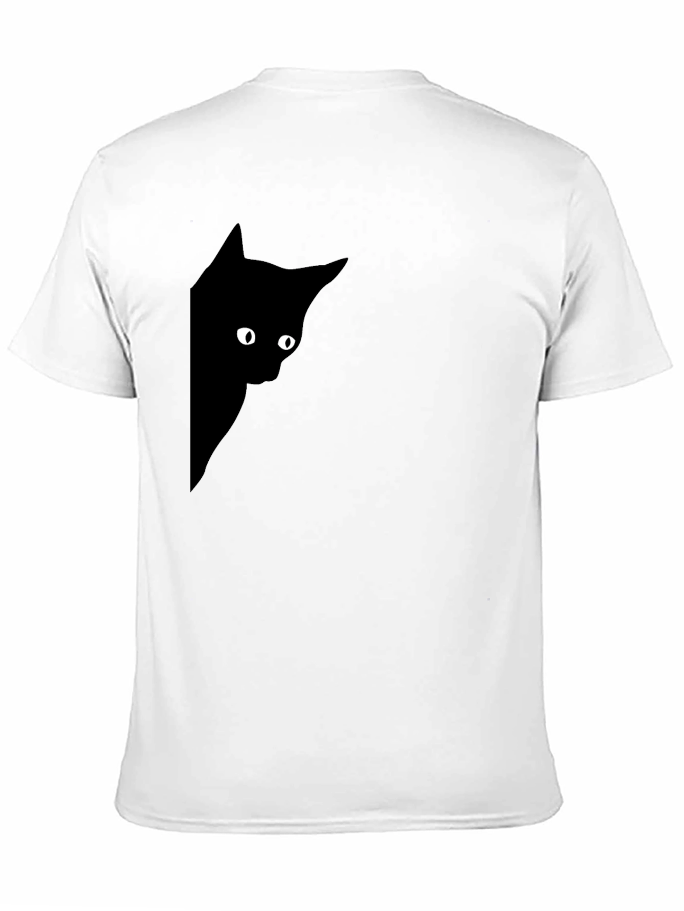Black Peek-a-Boo Cat Graphic T-Shirt - Black view 11