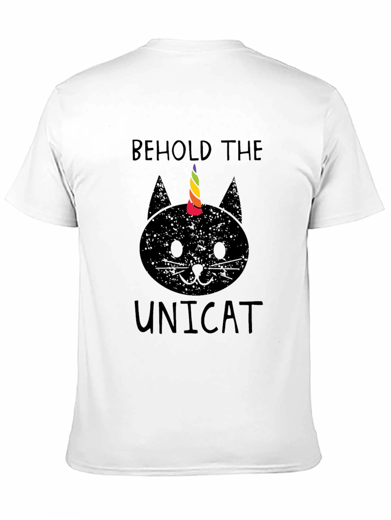 Black Behold the Unicat T-Shirt - Black Cotton Blend view 11
