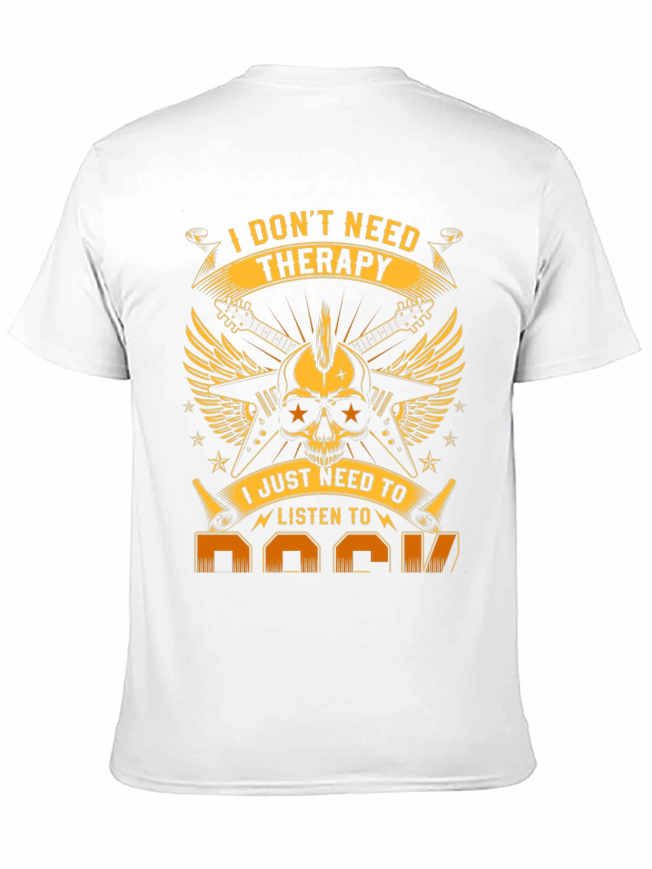 Black Rock Music Therapy T-Shirt: Guitar Skull Design view 11