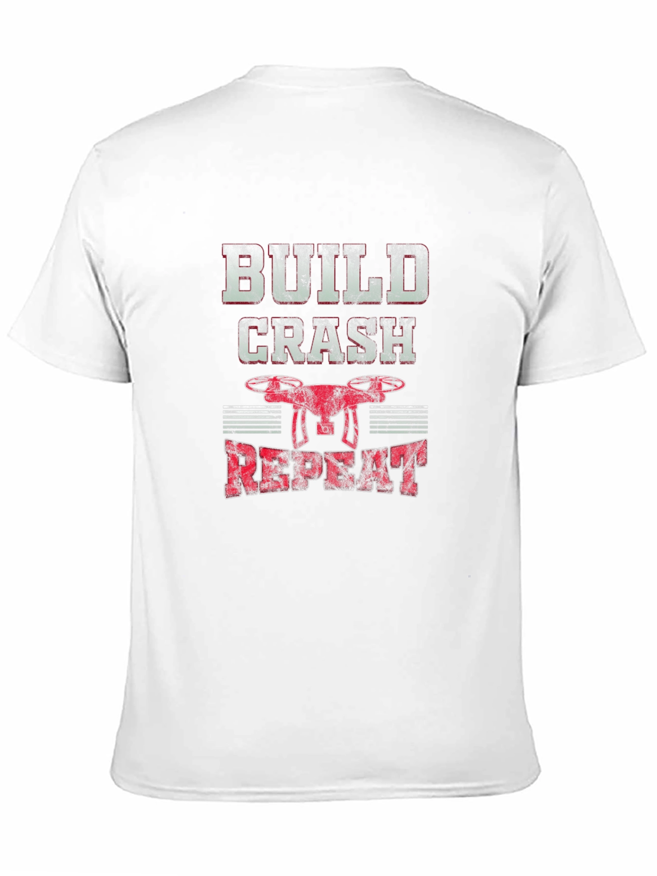 Black Build Crash Repeat Drone T-Shirt view 11