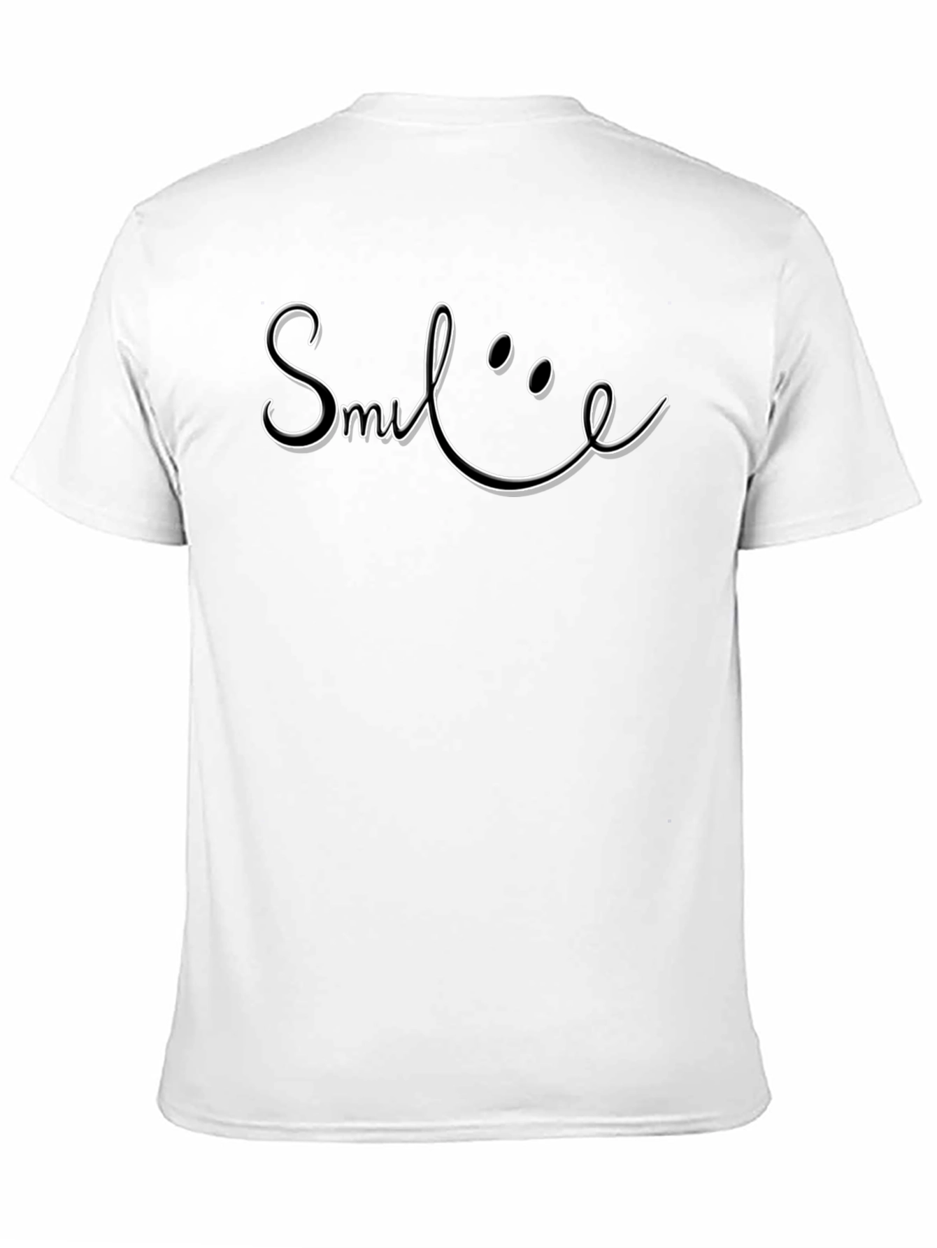 Black Smile Graphic Tee - Classic Black Cotton T-Shirt view 11