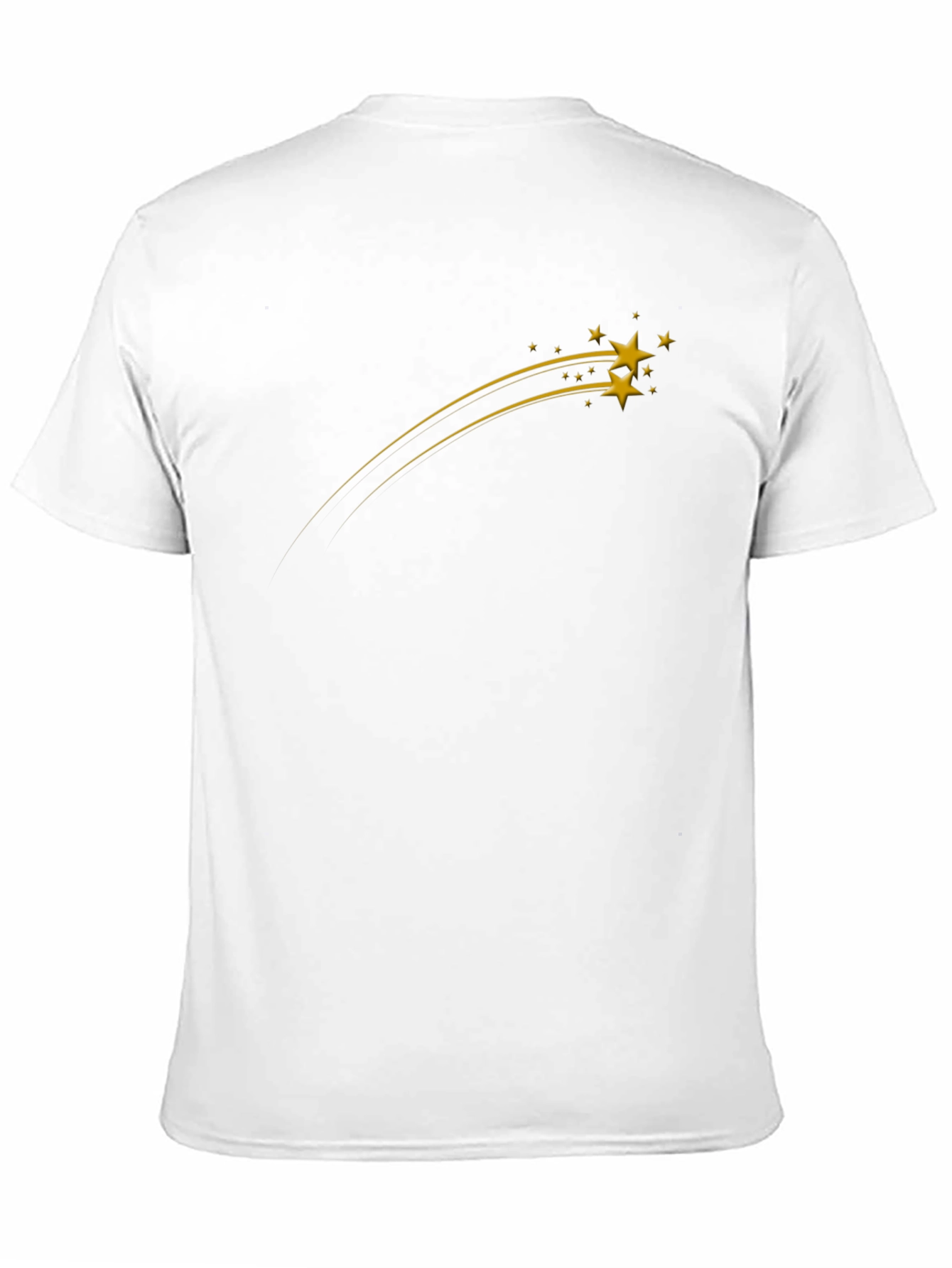 Black Men's Black Graphic Tee - Shooting Stars Design view 11
