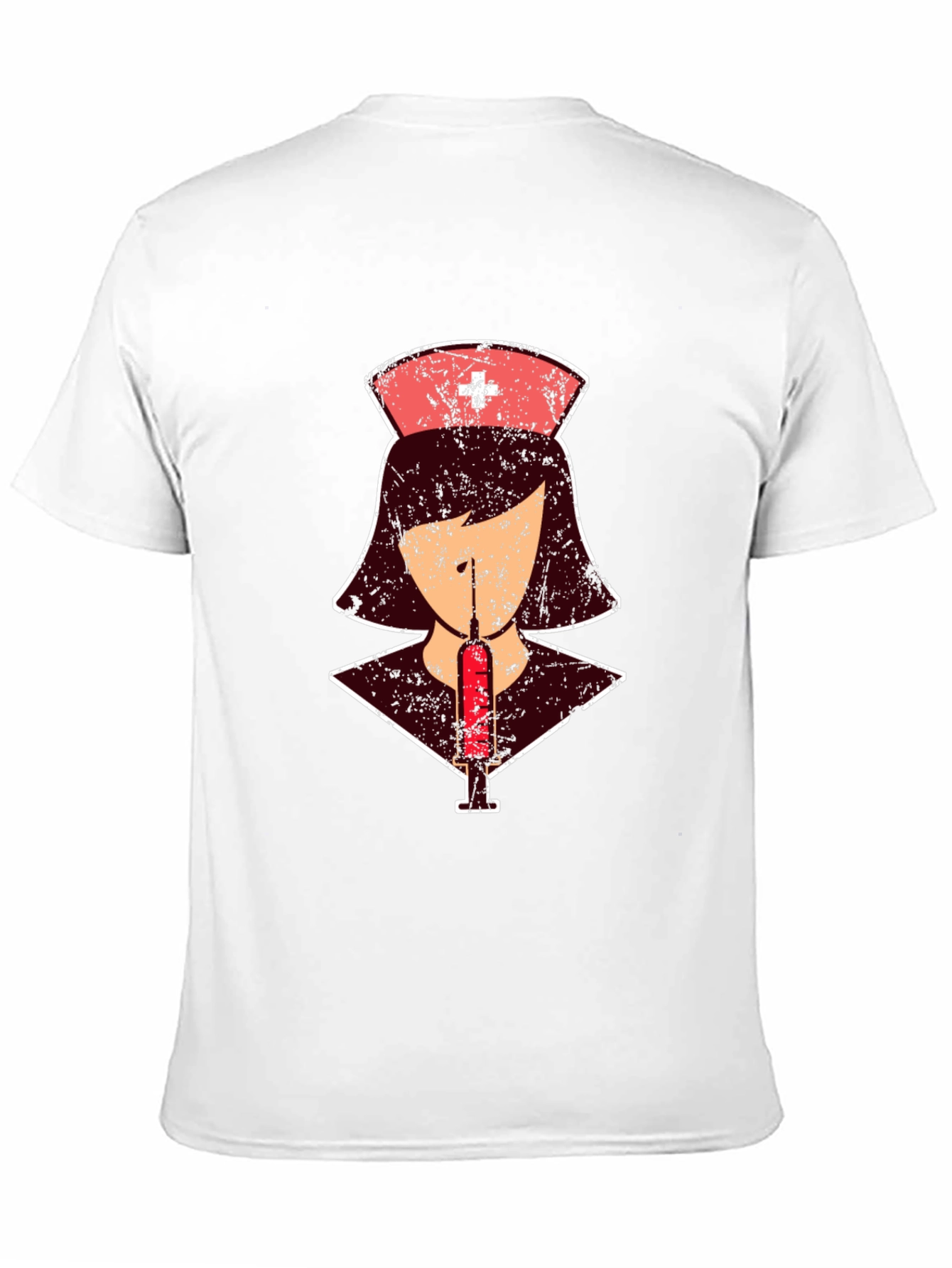 Black Nurse Syringe Graphic T-Shirt - Unisex Casual Tee view 11