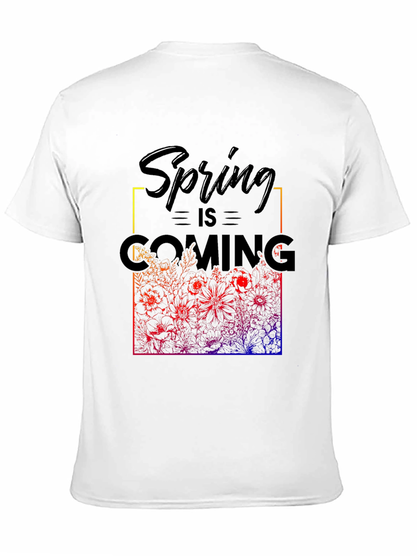 Black Spring is Coming T-Shirt - Floral Design view 11
