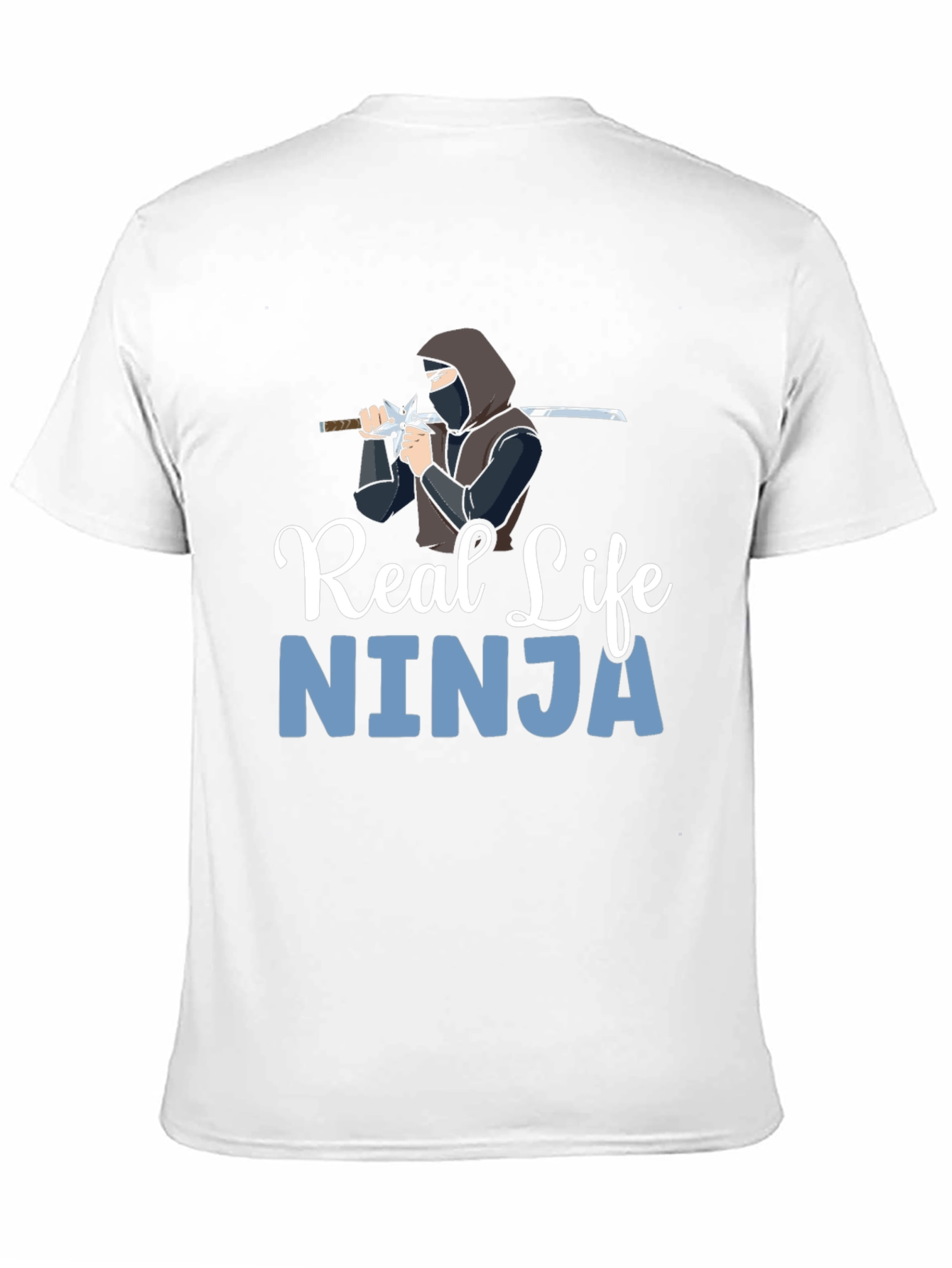 Black Real Life Ninja Graphic T-Shirt - Black Cotton Blend view 11