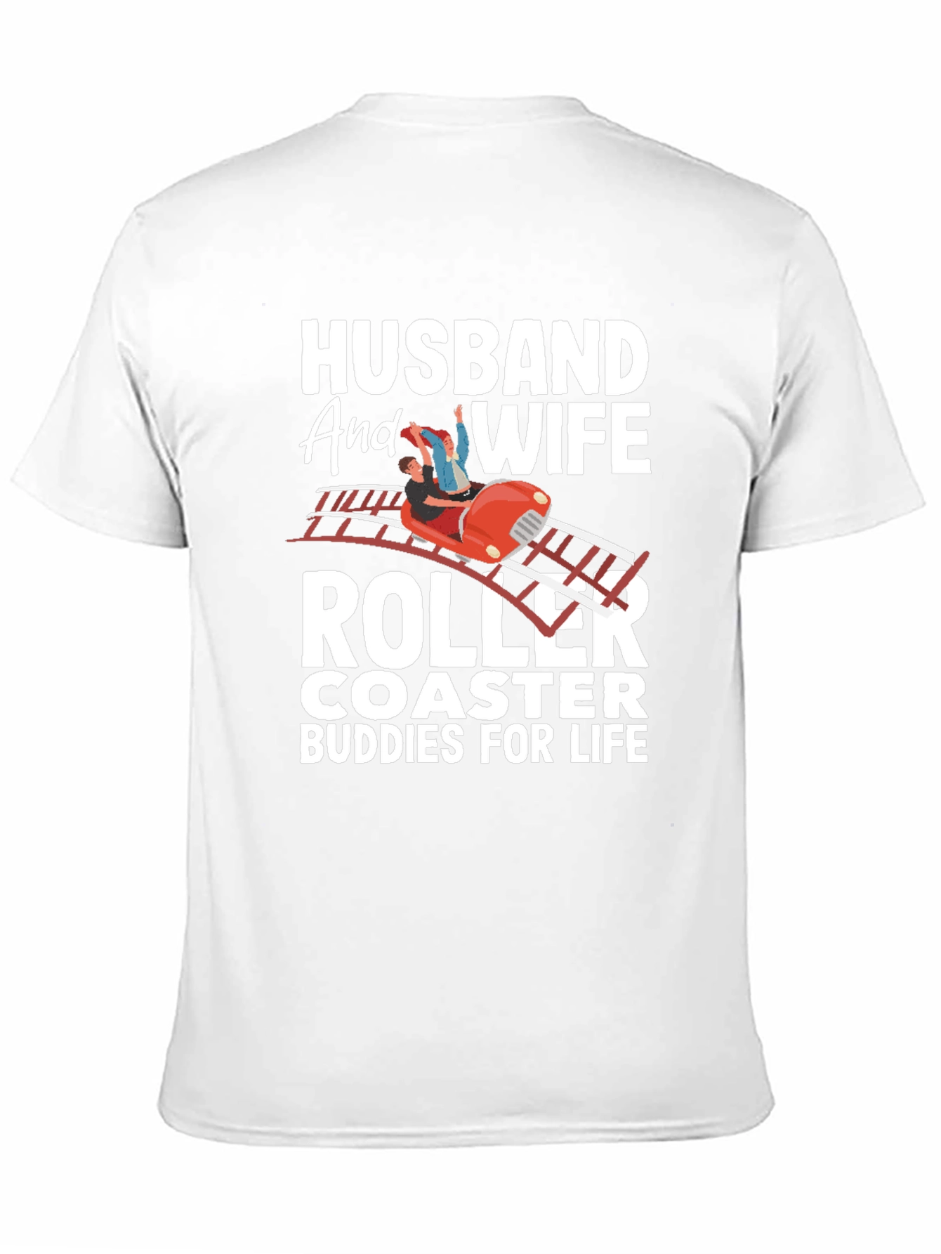 Black Husband and Wife Roller Coaster Buddies T-Shirt view 11