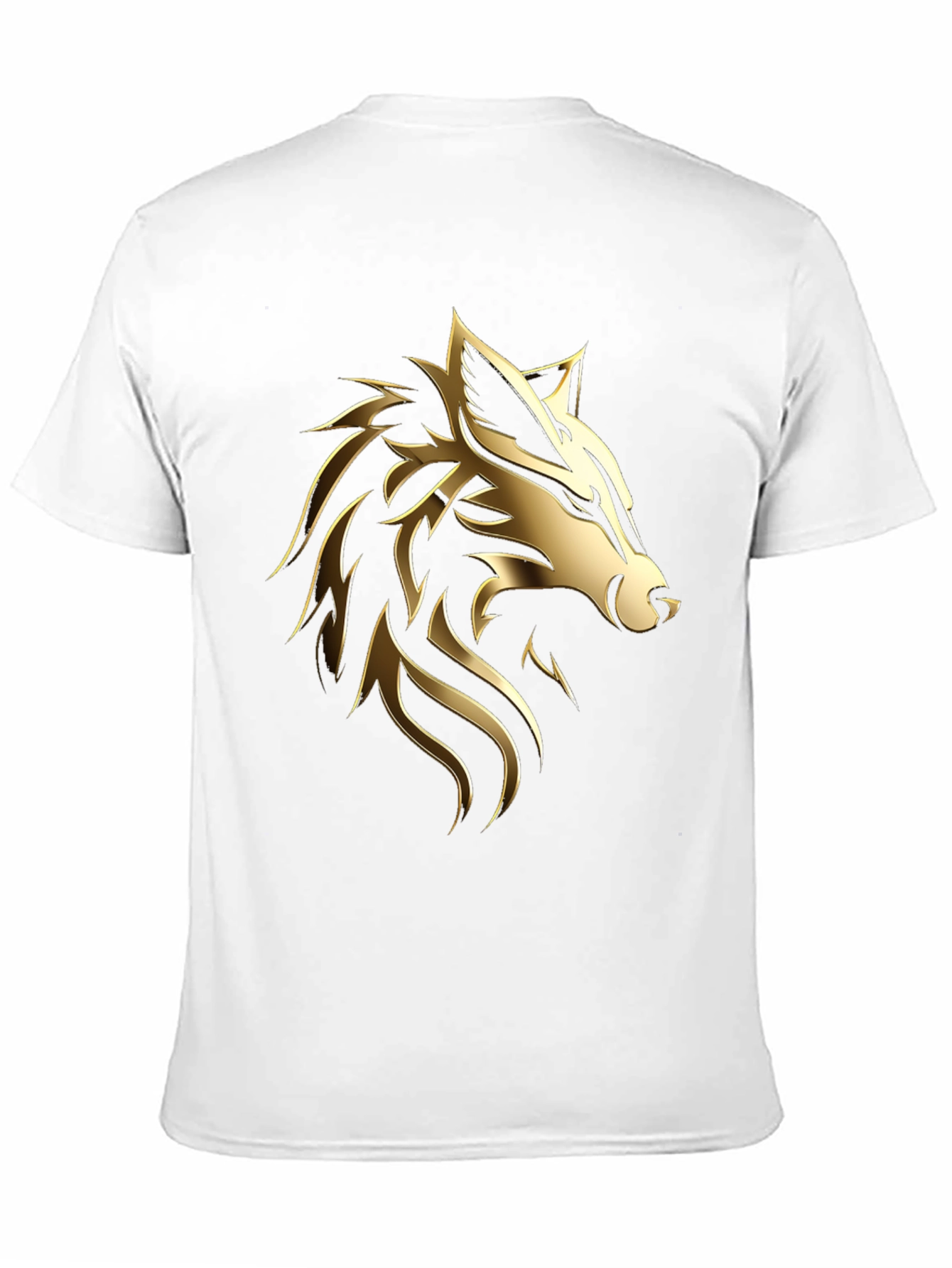 Black Bold Golden Wolf Graphic Black T-Shirt view 11