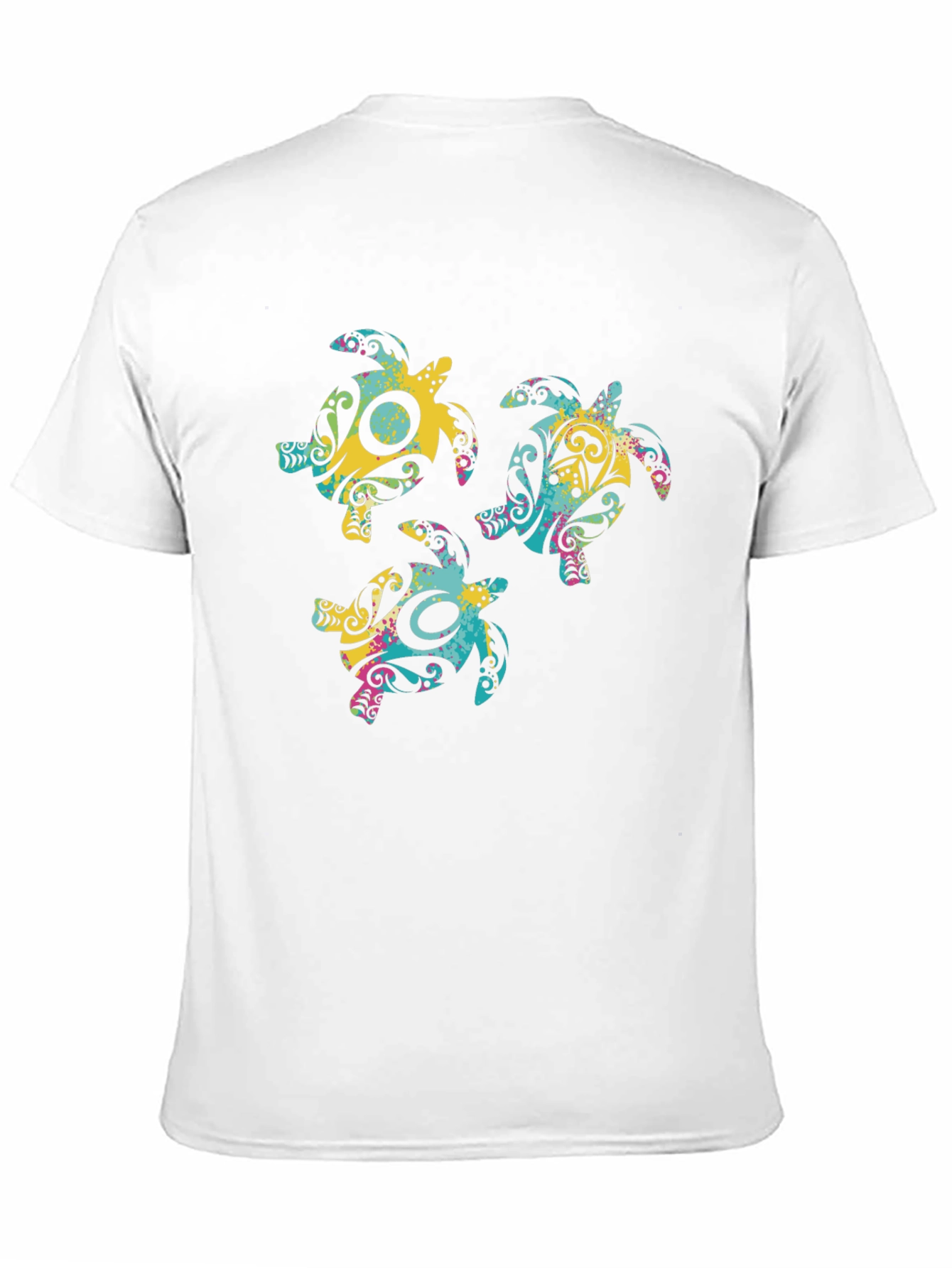 Black Funky Turtle Trio Graphic Black T-Shirt view 11