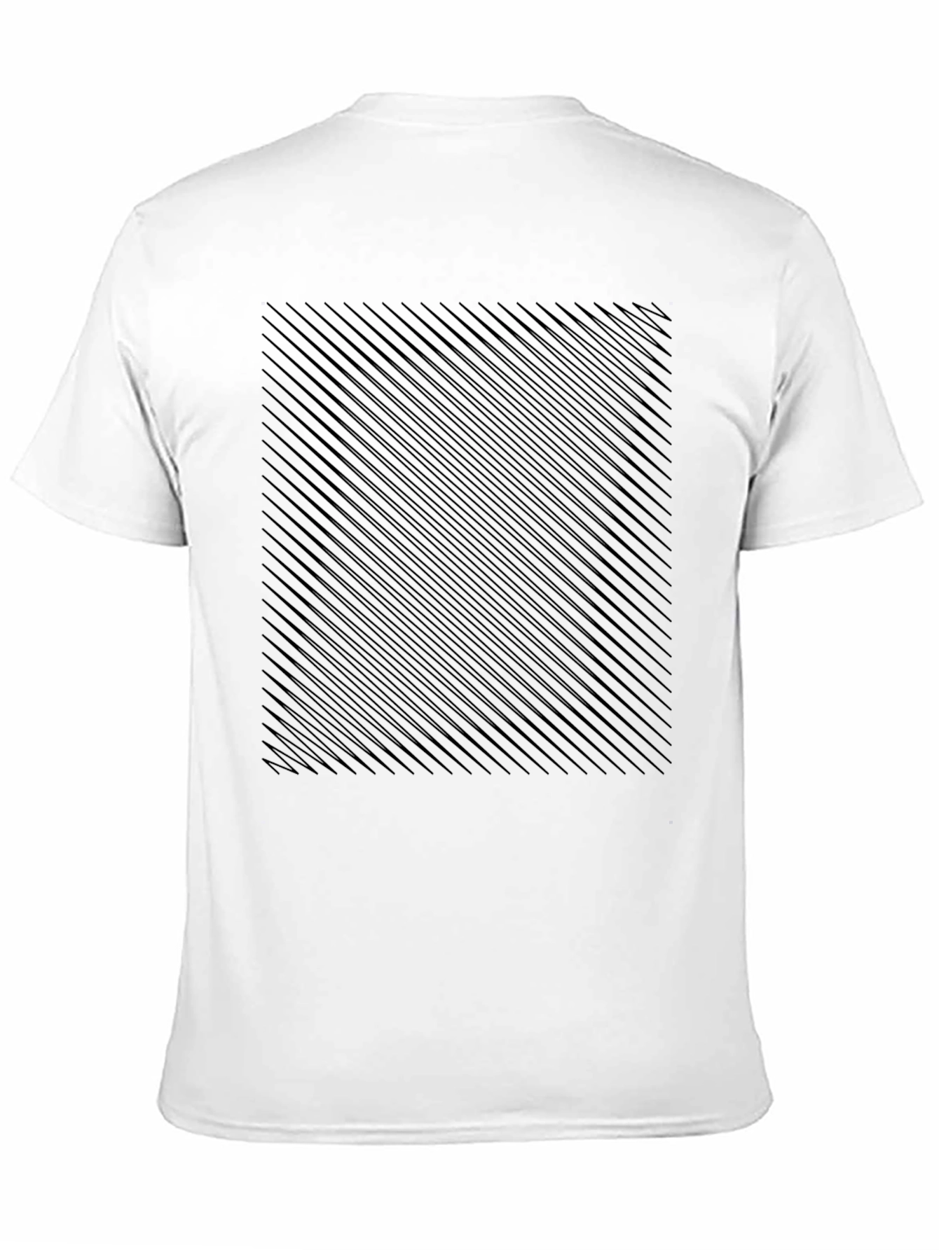 Black Men's Black Tee with Abstract Line Pattern view 11