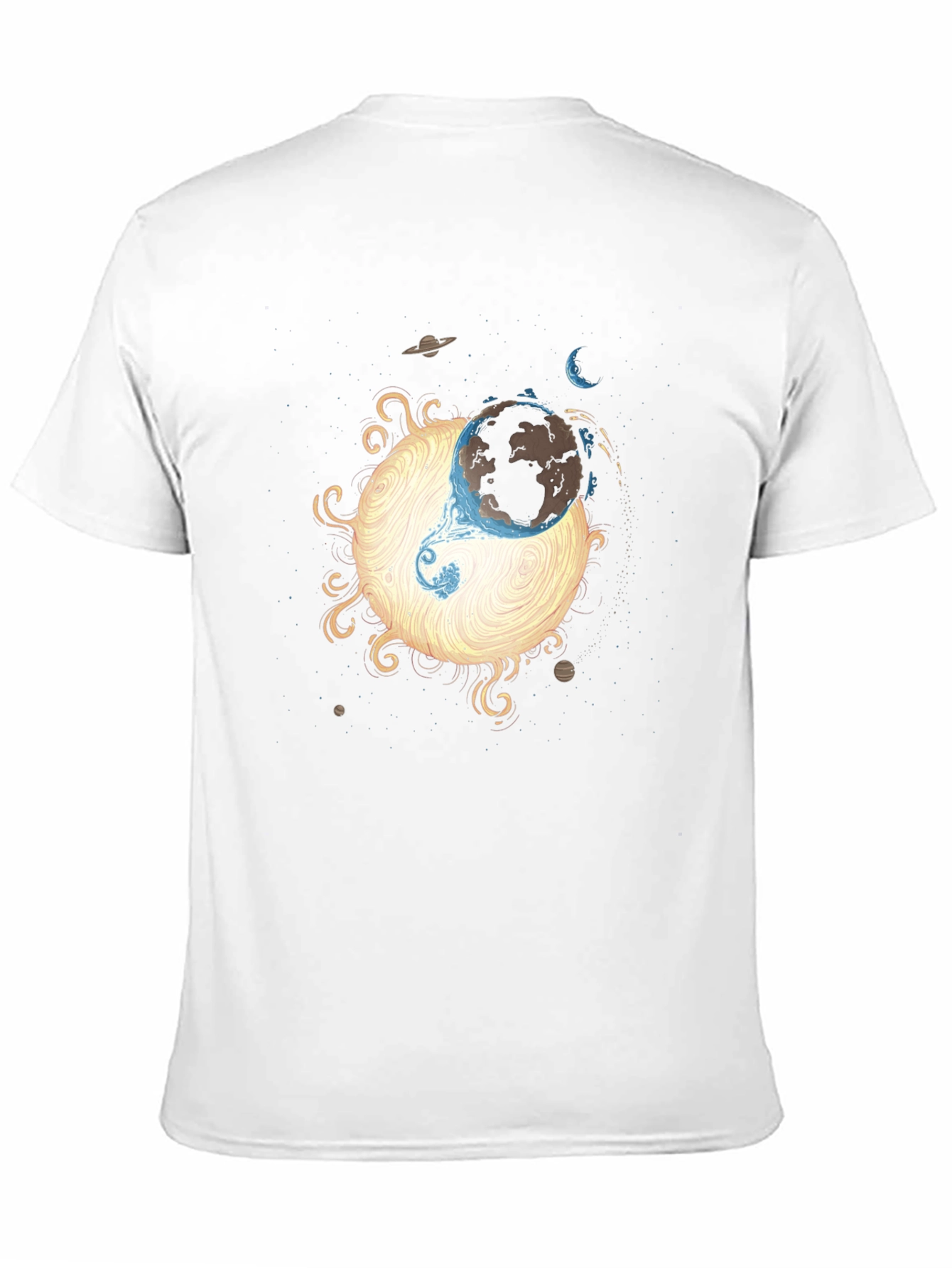 Black Celestial Fusion Graphic Tee - Black Cotton Shirt view 11