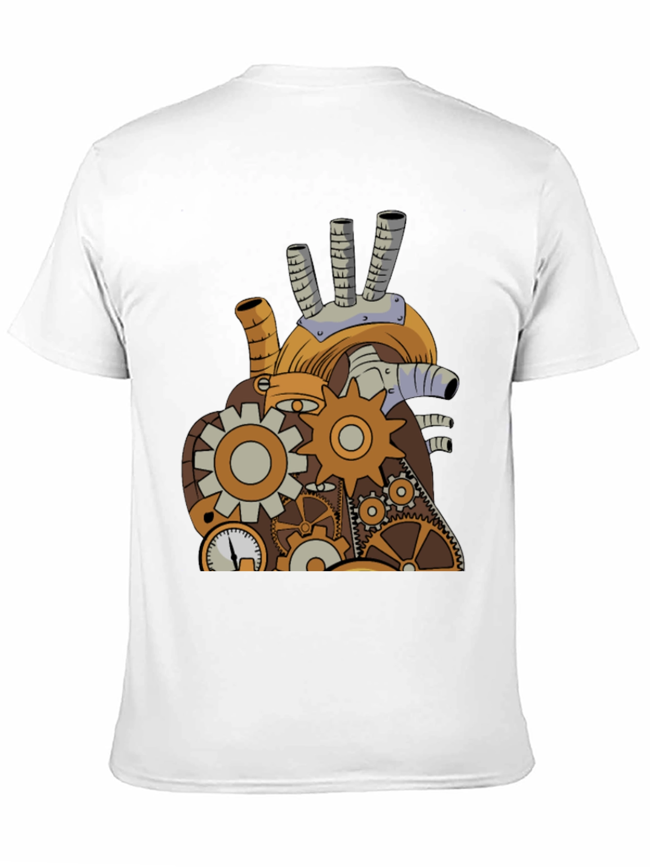 Black Steampunk Mechanical Heart Graphic Tee - Black view 11