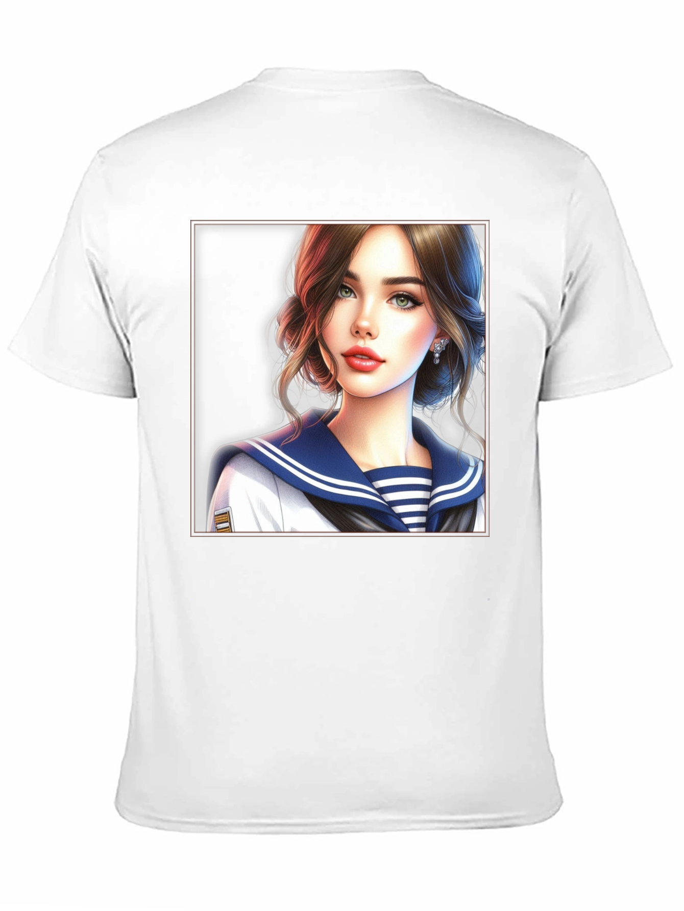 Black Anime Girl Sailor Outfit Black T-Shirt view 11