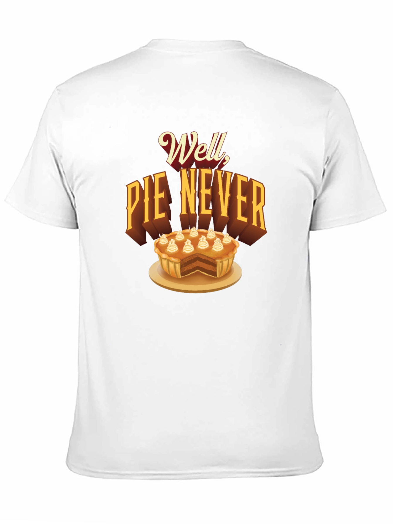 Black Well Pie Never Funny Graphic T-Shirt view 11