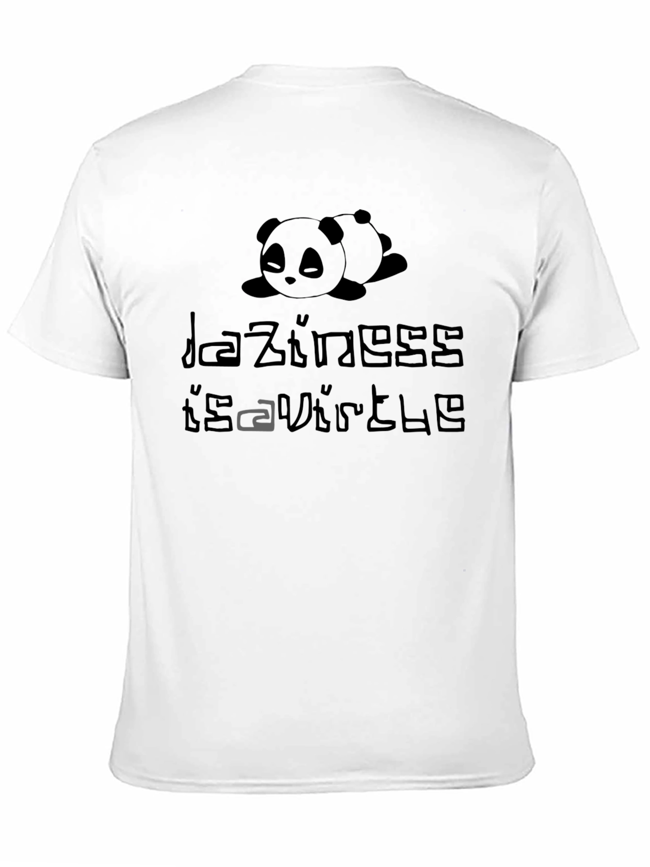 Black Lazy Panda Graphic T-Shirt - "Laziness is a Virtue" view 11