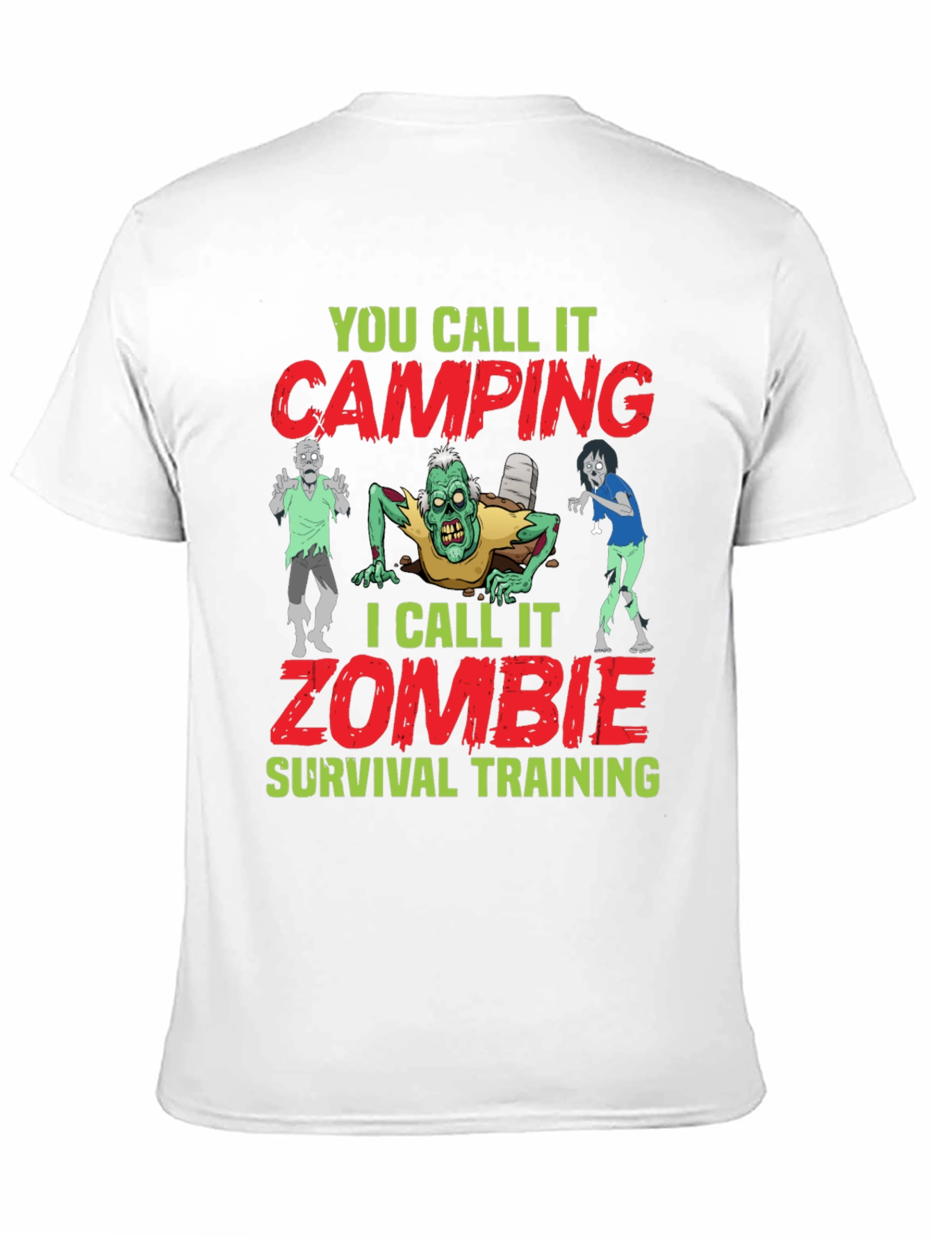 Black Zombie Survival Training T-Shirt Camping Joke view 11
