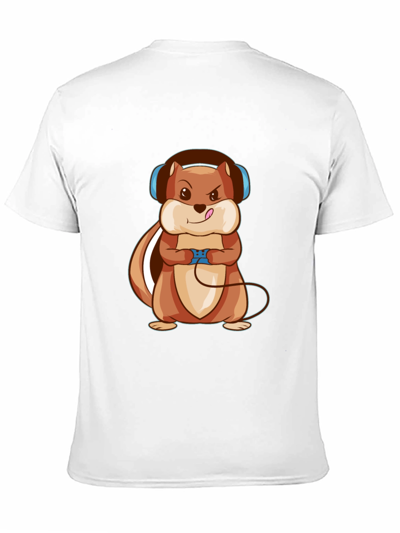 Black Gamer Squirrel Graphic Tee - Black Cotton T-Shirt view 11