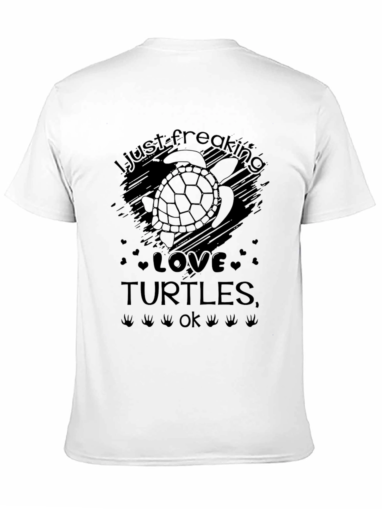 Black I Just Freaking Love Turtles Black Graphic T-Shirt view 11
