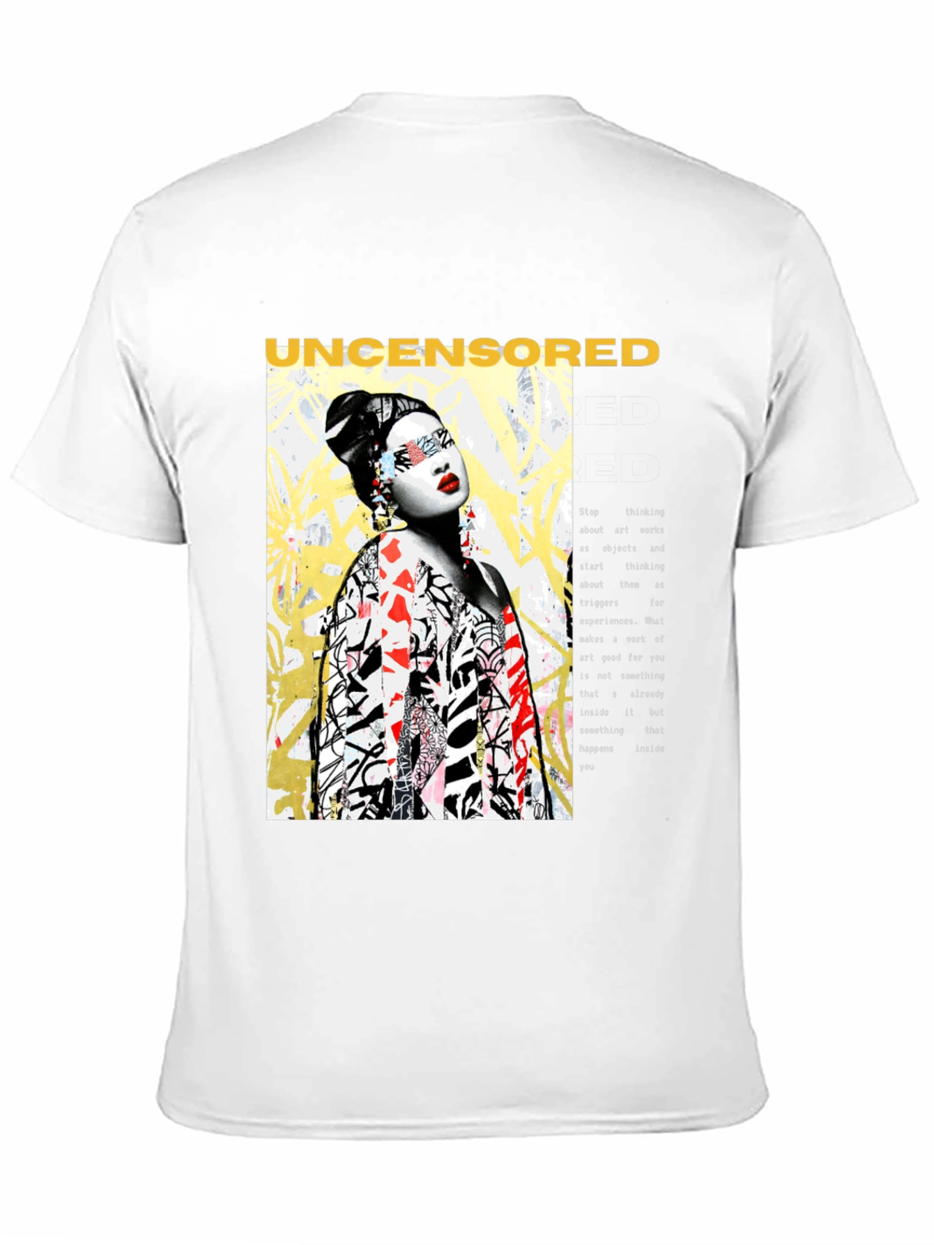Black Uncensored Art Tee - Edgy Graphic Print T-Shirt view 11