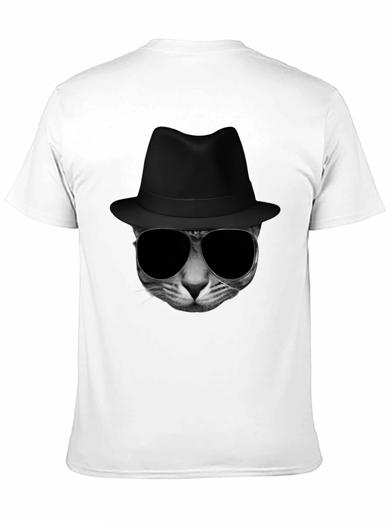 Black Cool Cat in Hat Graphic Tee view 11