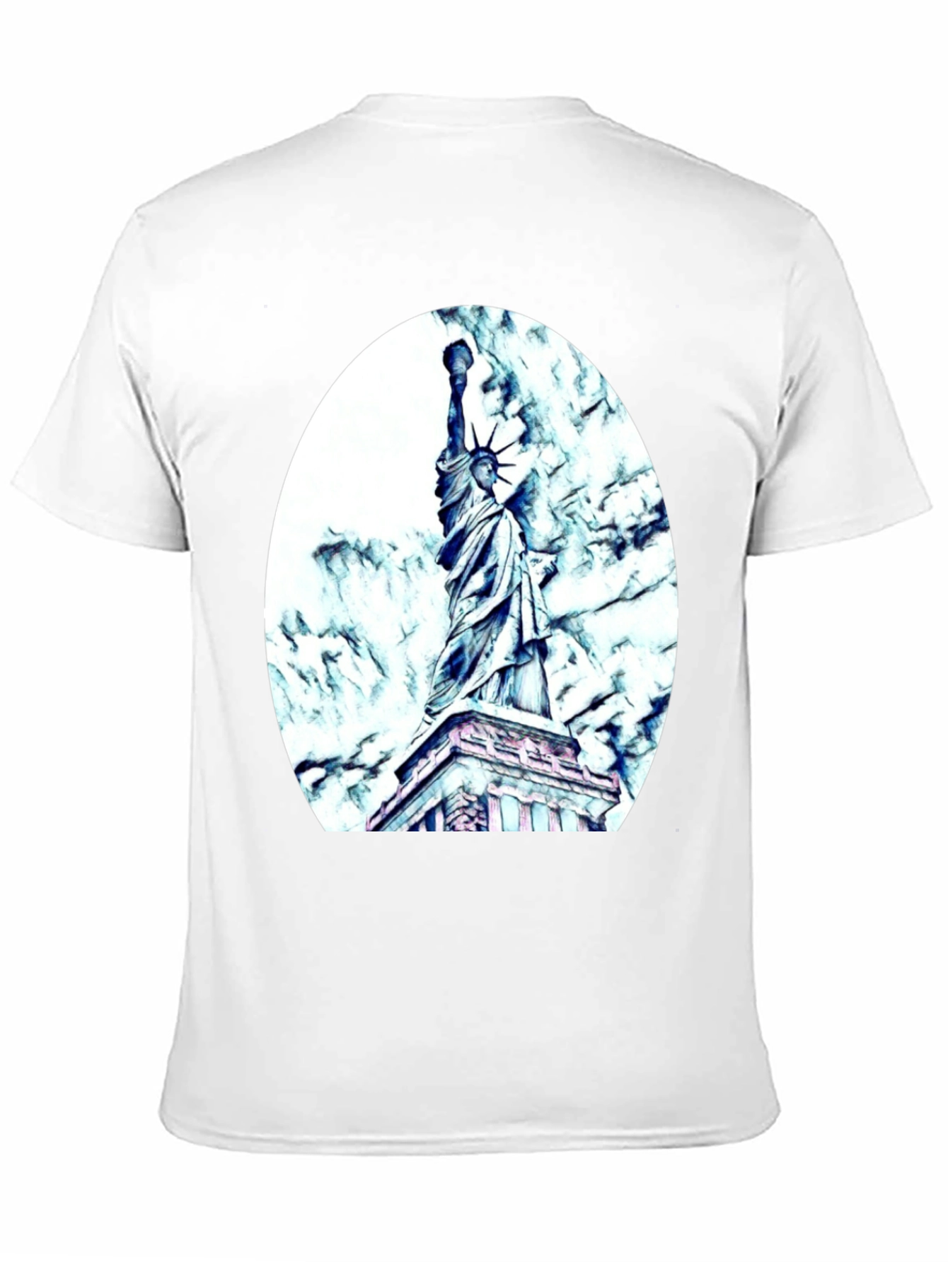 Black Statue of Liberty Graphic Tee - Black Cotton Blend view 11