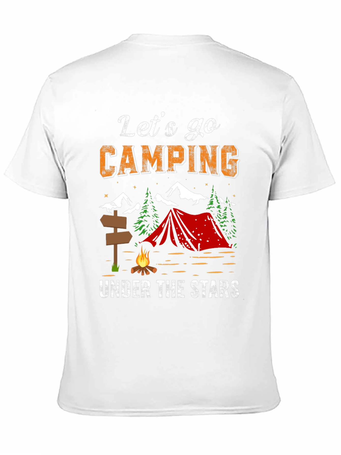 Black Let's Go Camping Under the Stars Black T-Shirt view 11
