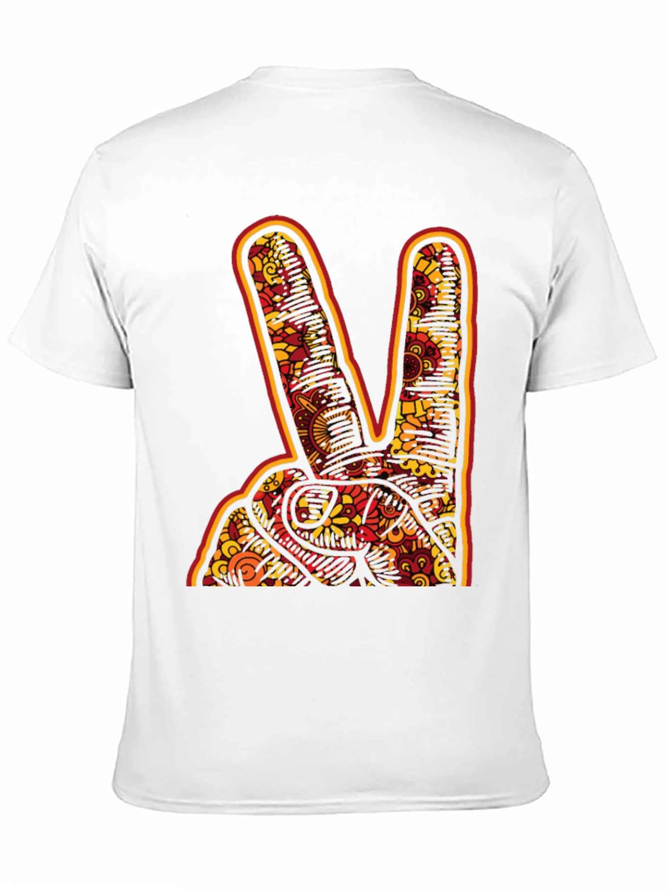 Black Peace Sign Graphic Tee - Bold Patterned Hand view 11