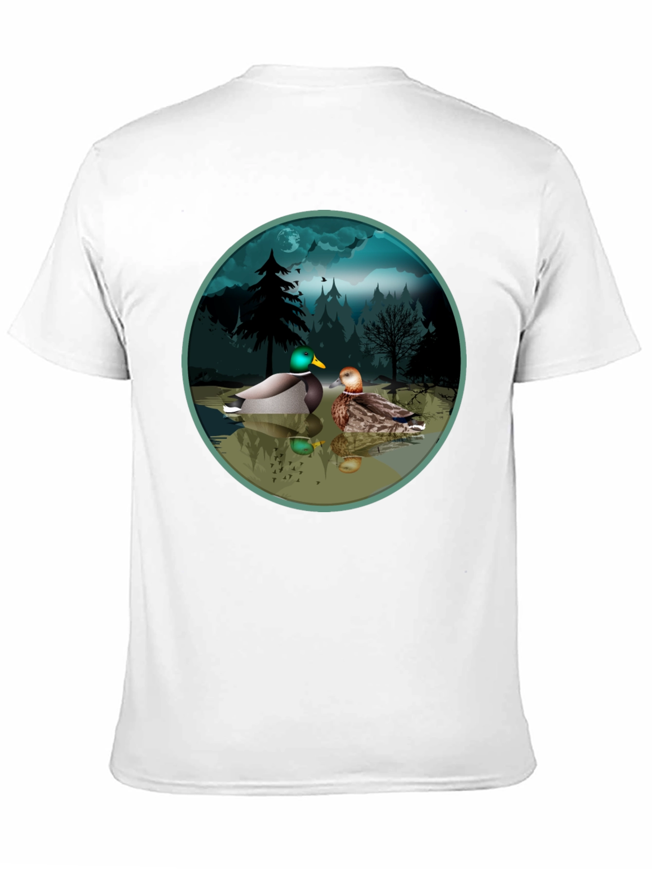 Black Duck Pond Graphic Tee - Black Cotton T-Shirt view 11