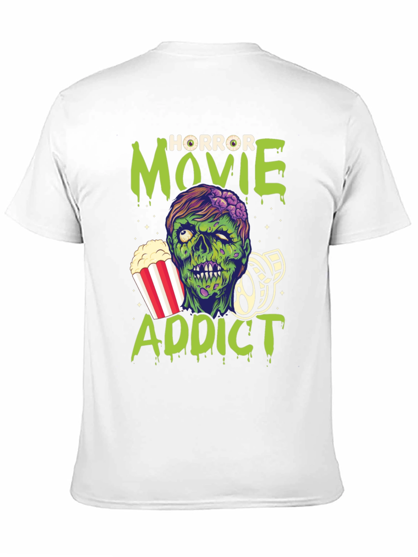 Black Horror Movie Addict Graphic T-Shirt view 11