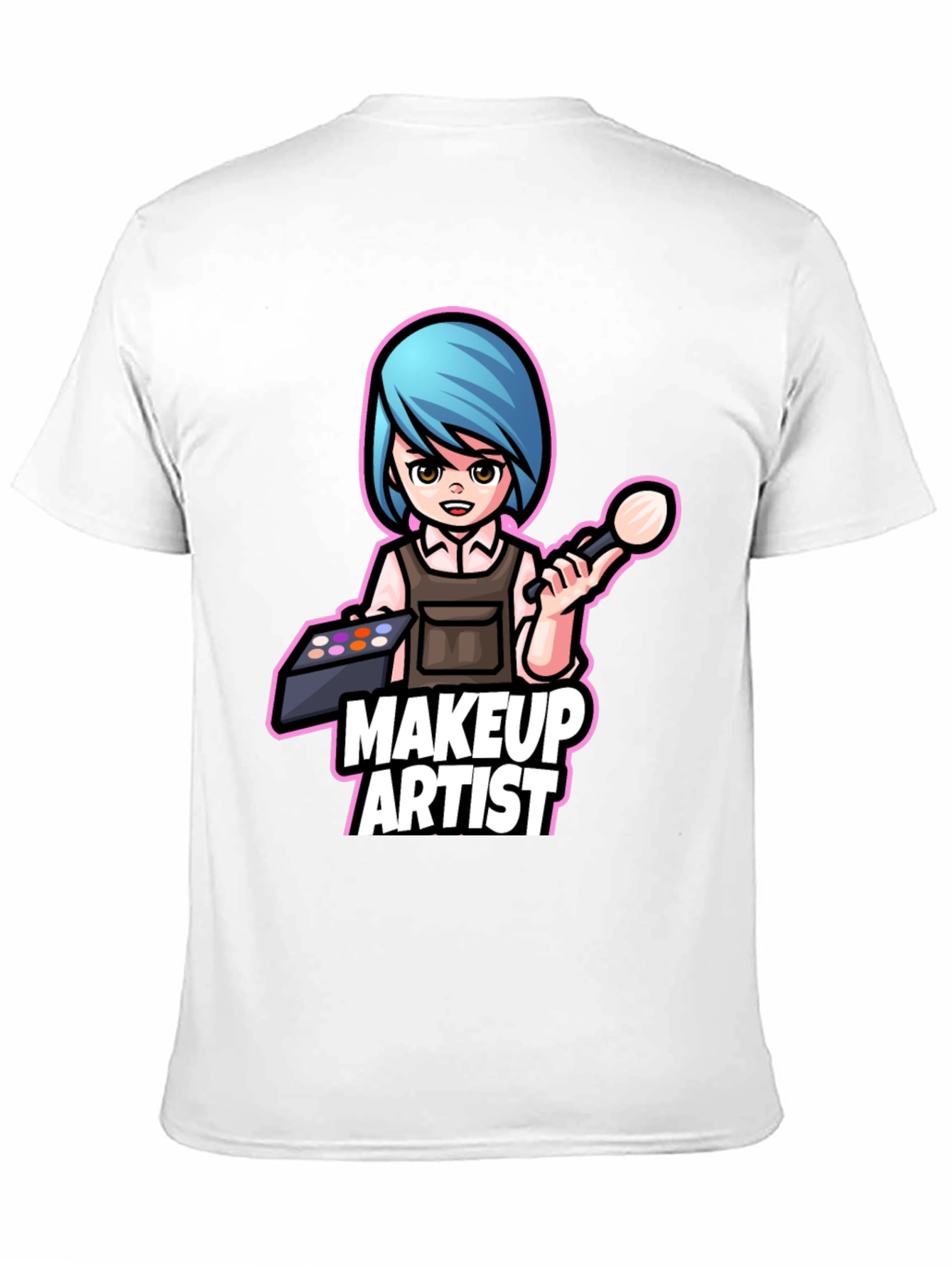 Black Makeup Artist Cartoon Graphic Tee view 11