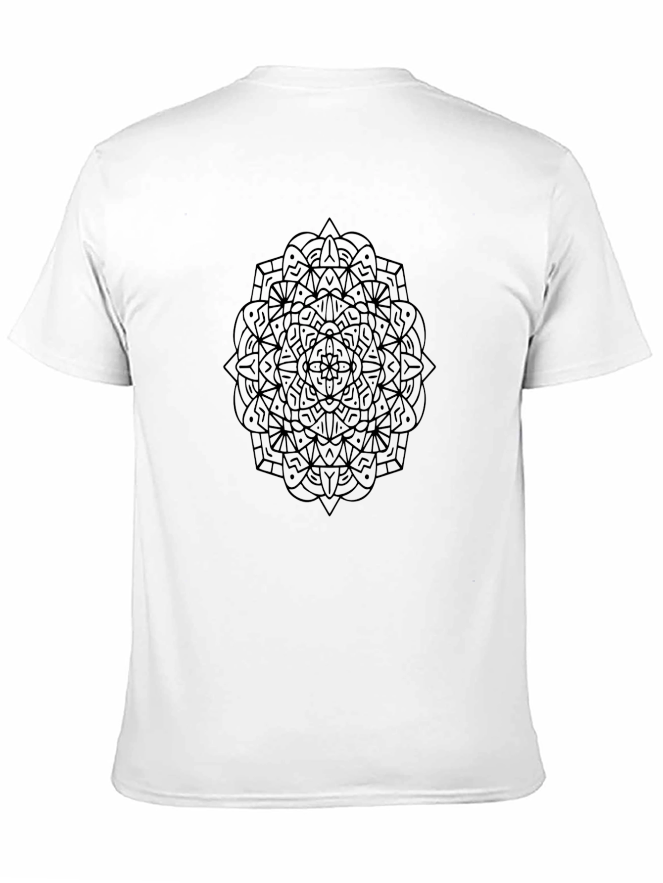 Black Geometric Mandala Graphic Print Black T-Shirt view 11
