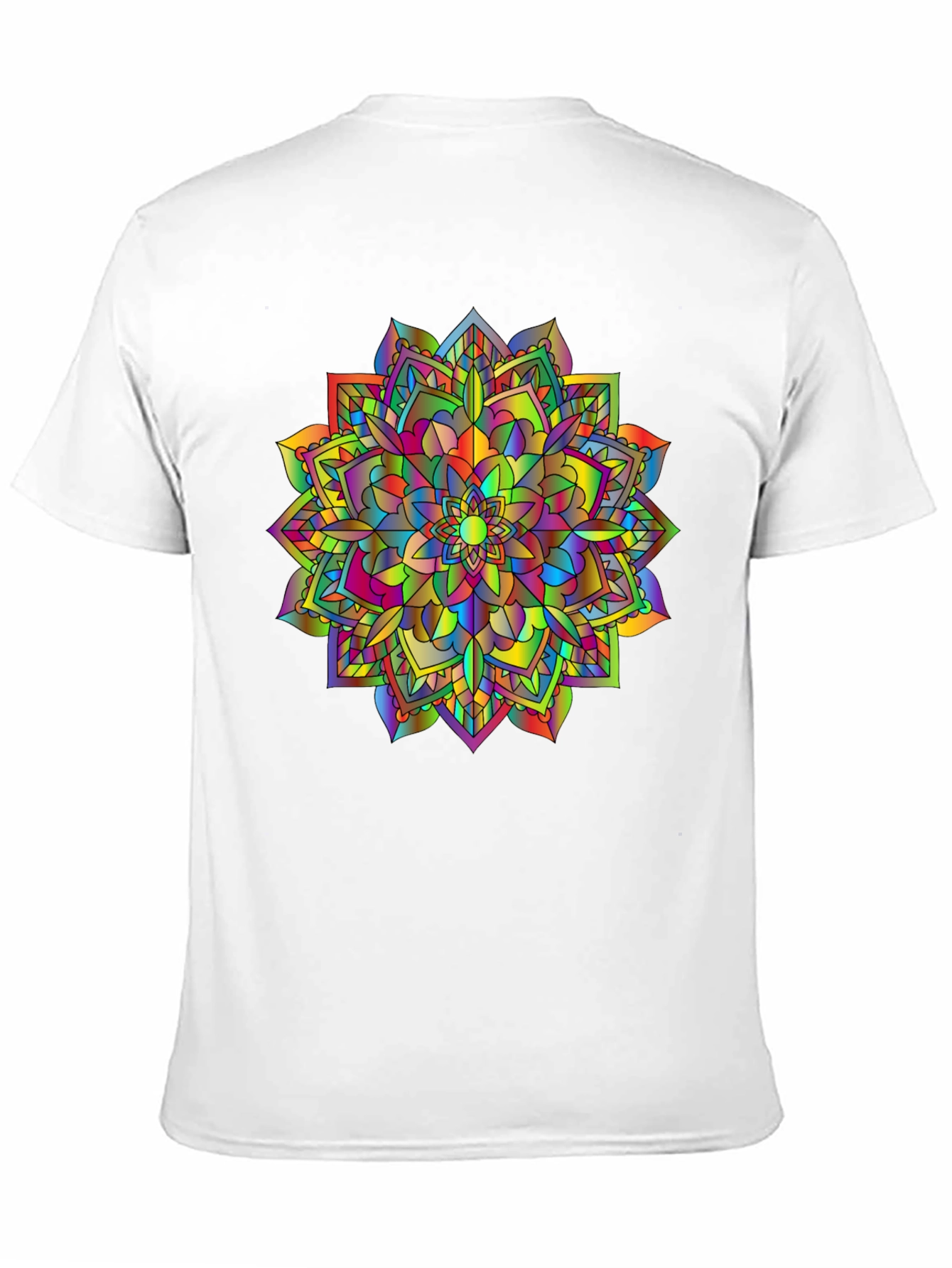 Black Rainbow Mandala T-Shirt - Vibrant Graphic Tee view 11