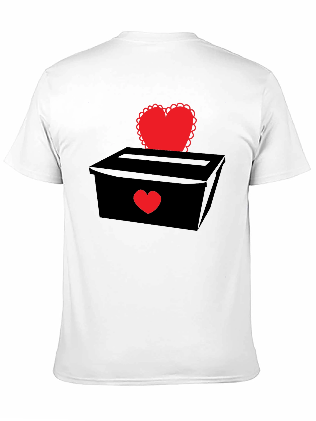 Black Heart Box Graphic T-Shirt - Romantic Valentine's Day Tee view 11