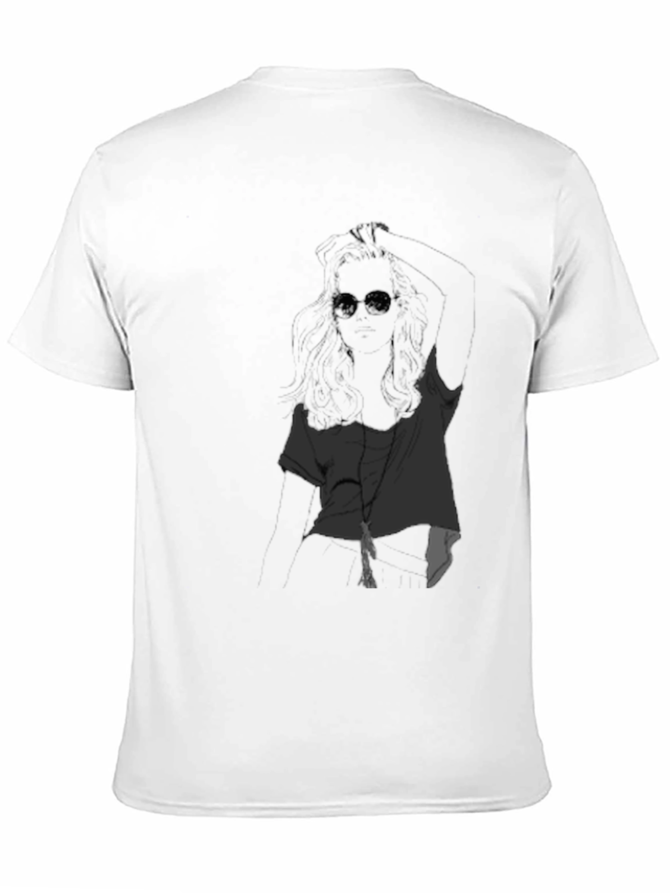 Black Cool Graphic Tee - Woman with Sunglasses Black T-Shirt view 11