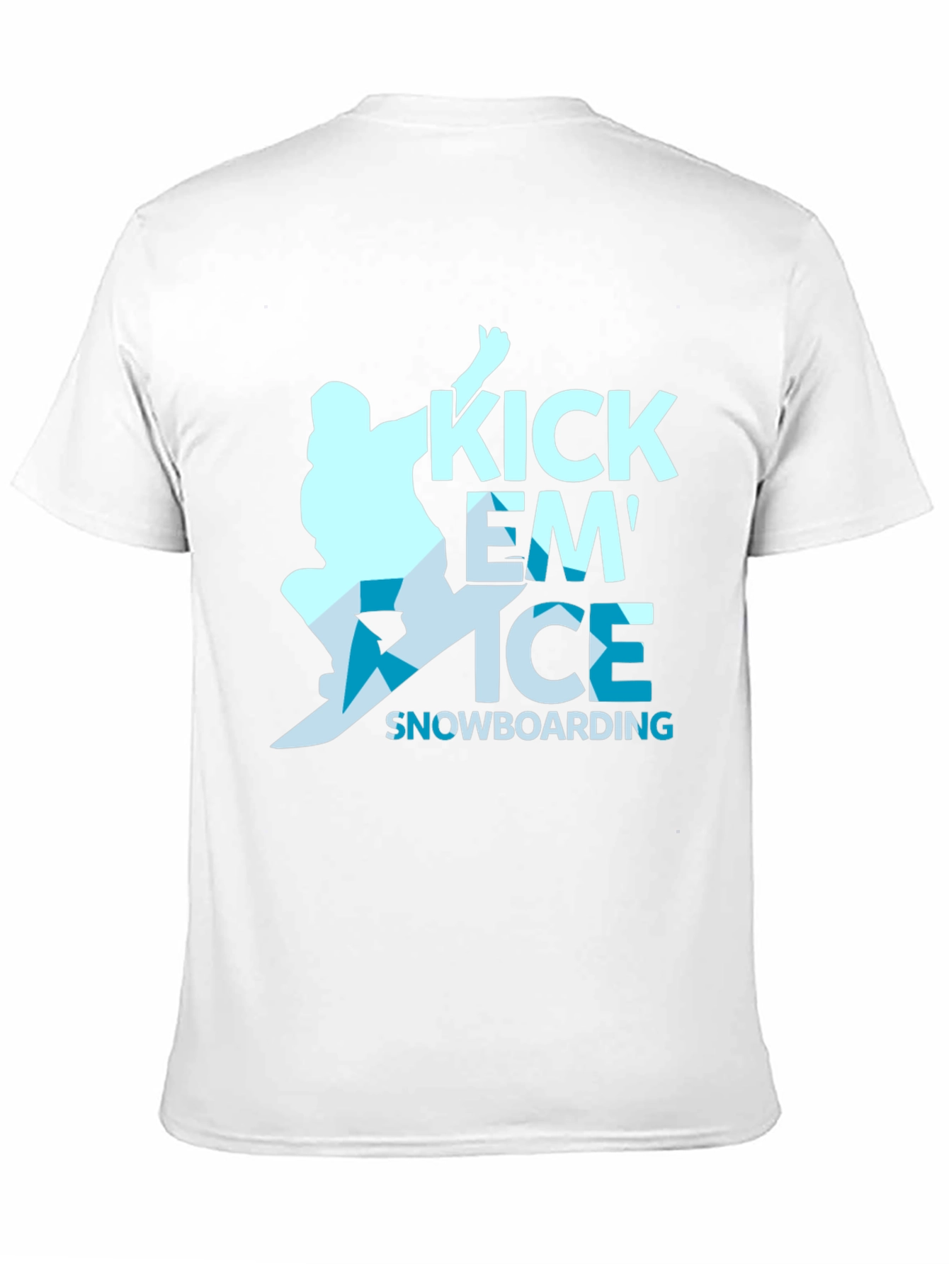 Black Kick Em' Ice Snowboarding Black T-Shirt view 11