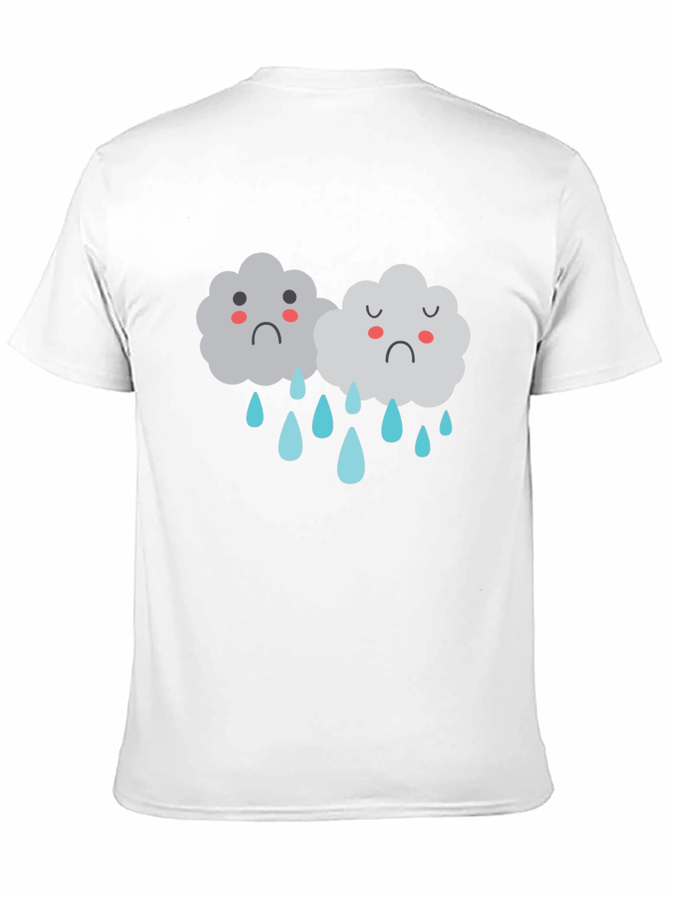Black Sad Clouds Graphic Tee - Unisex Black T-Shirt view 11