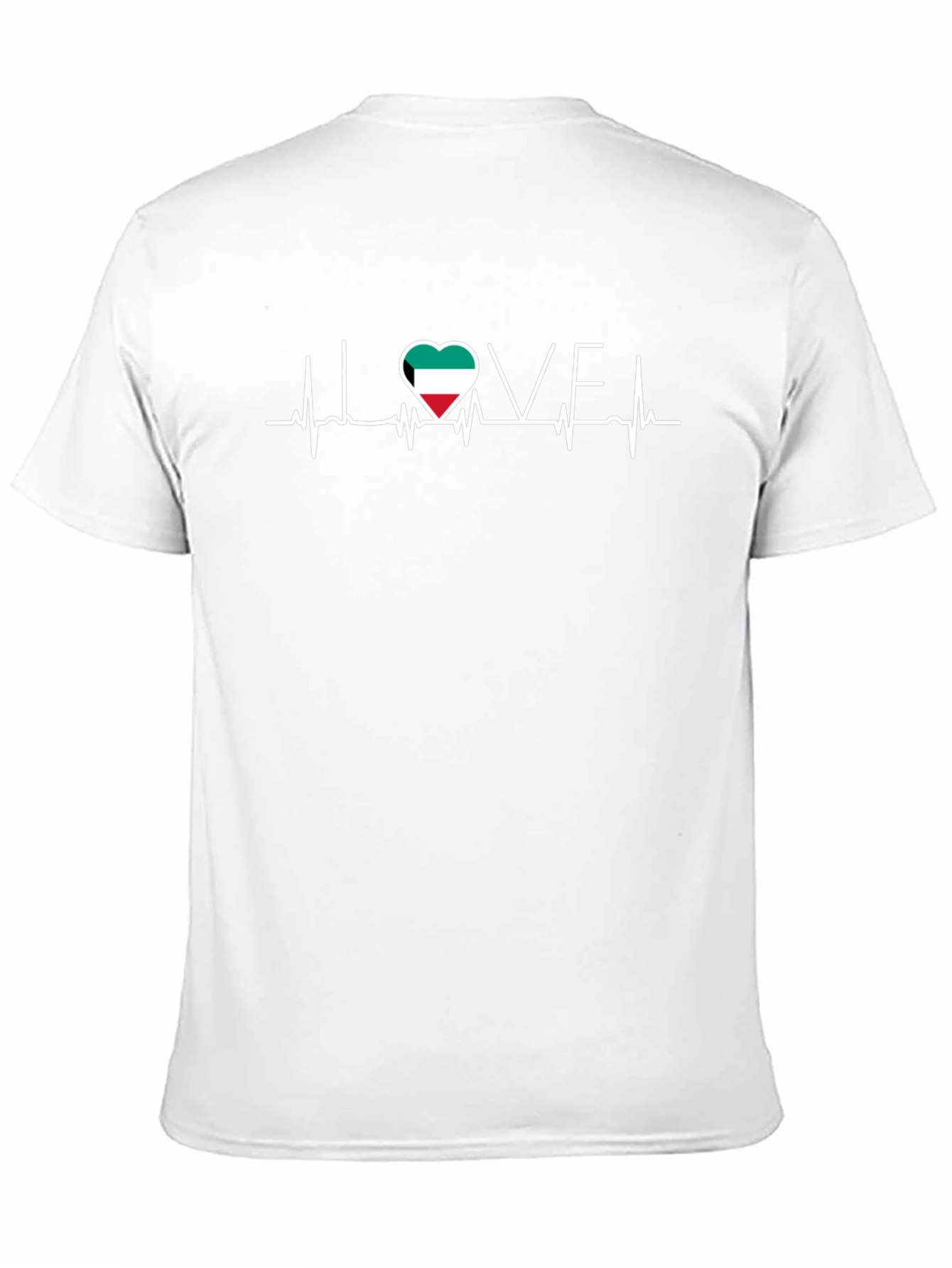 Black Kuwait Flag Heartbeat T-Shirt - I Love Kuwait Tee view 11
