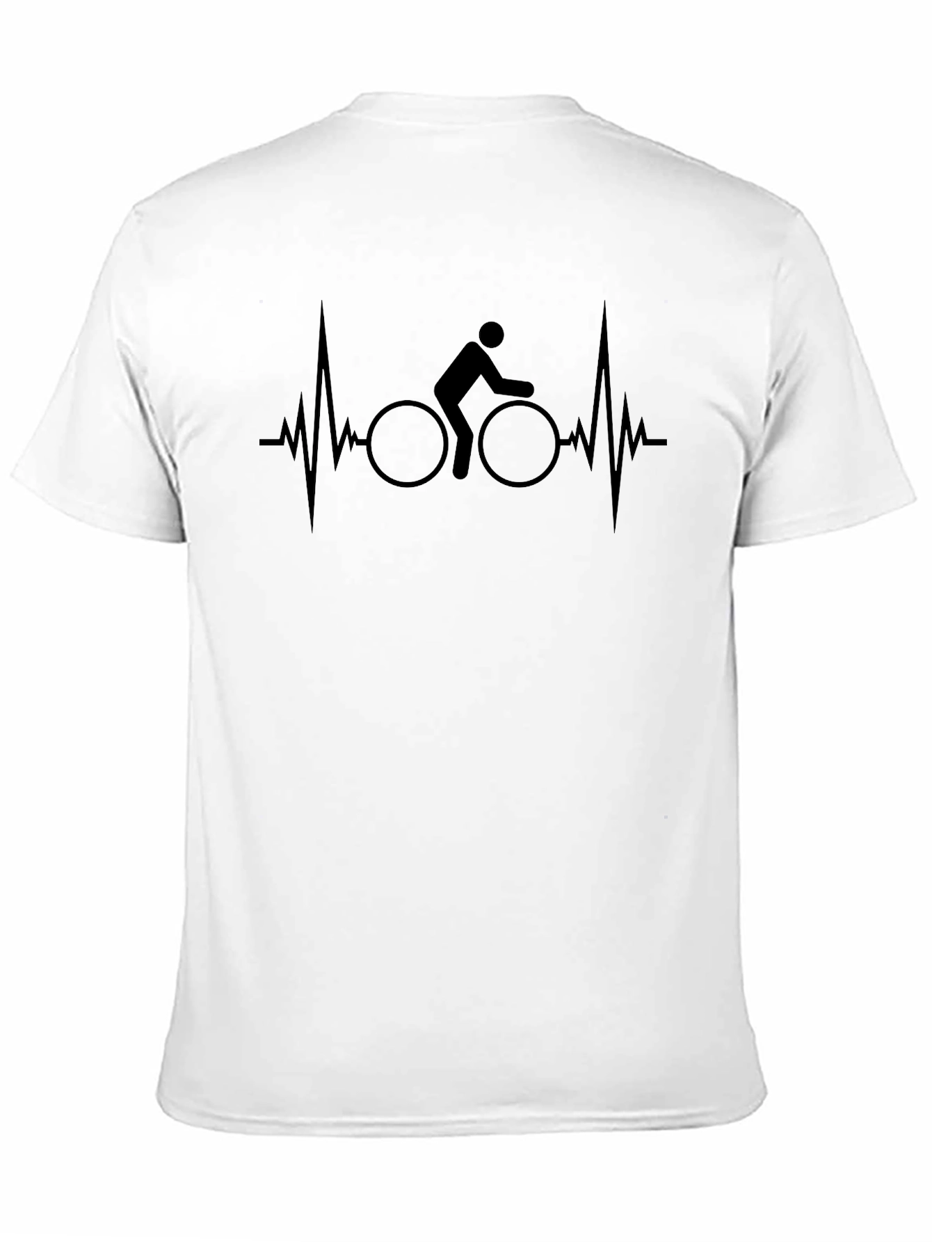 Black Cyclist Heartbeat Graphic Tee - Black Cotton T-Shirt view 11
