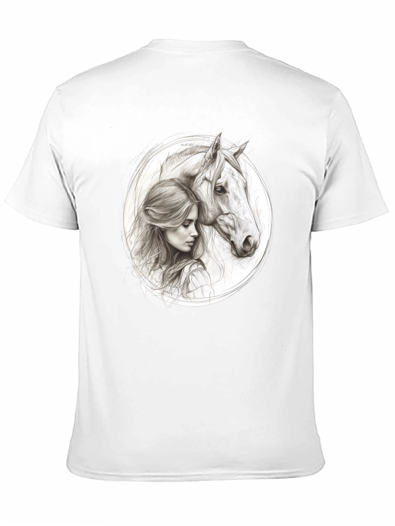 Black Woman and Horse Graphic Tee - Black view 11