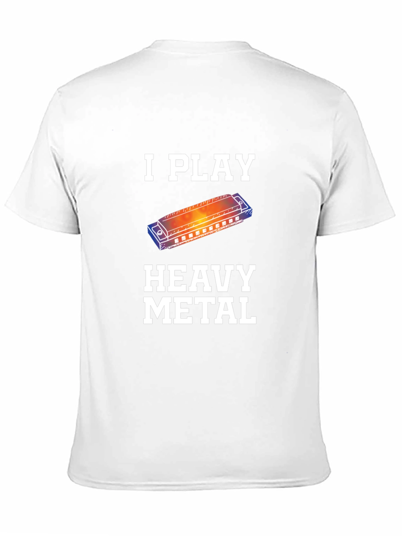 Black I Play Heavy Metal Harmonica T-Shirt view 11