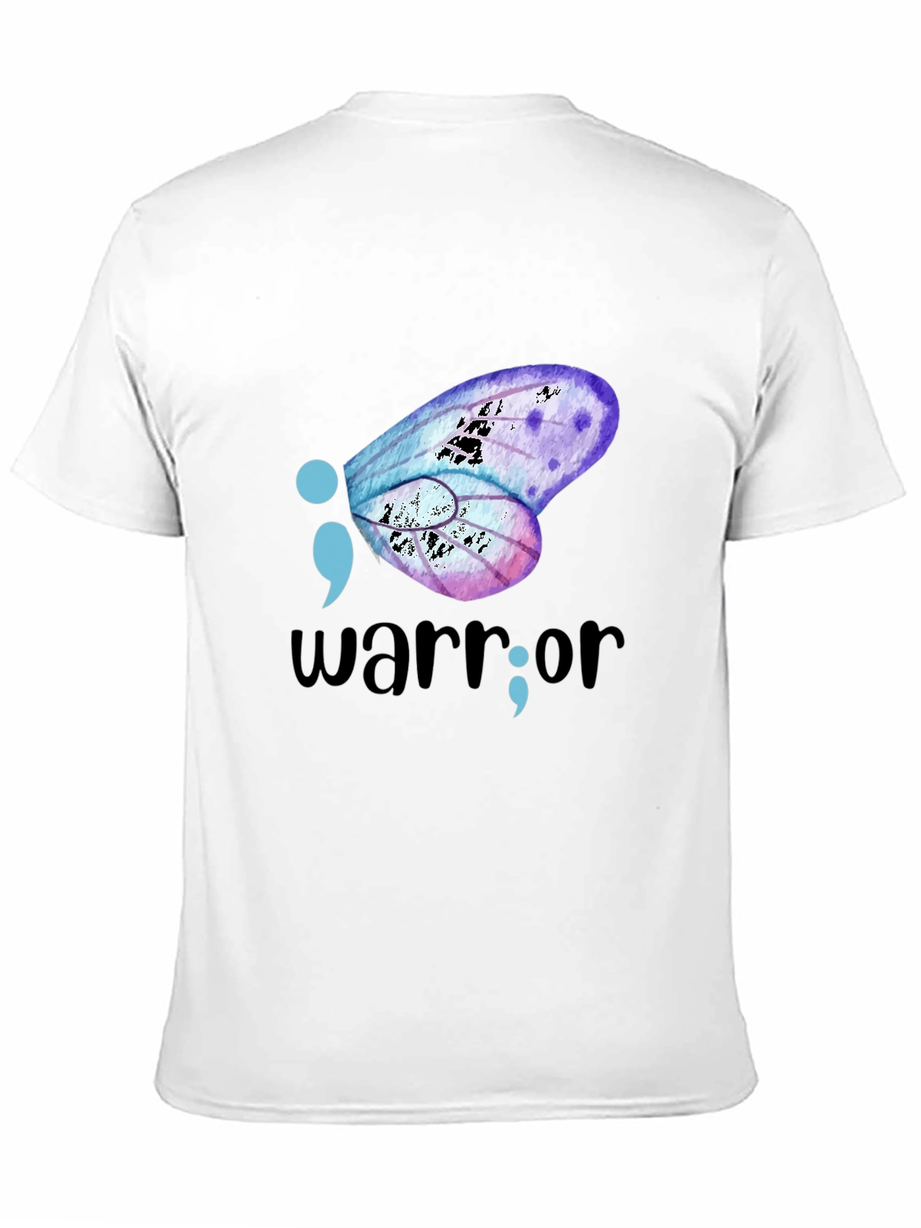 Black Semicolon Butterfly Warrior Graphic Tee view 11