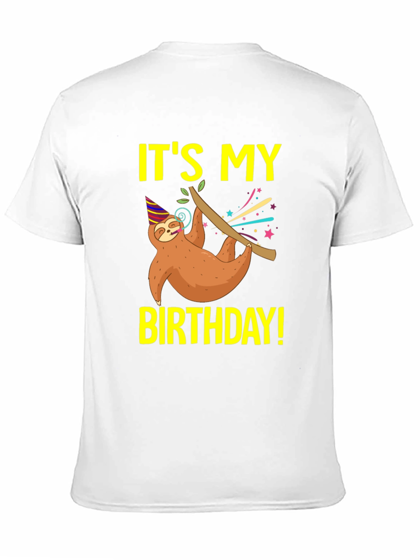 Black It's My Birthday Sloth T-Shirt - Fun Birthday Gift view 11