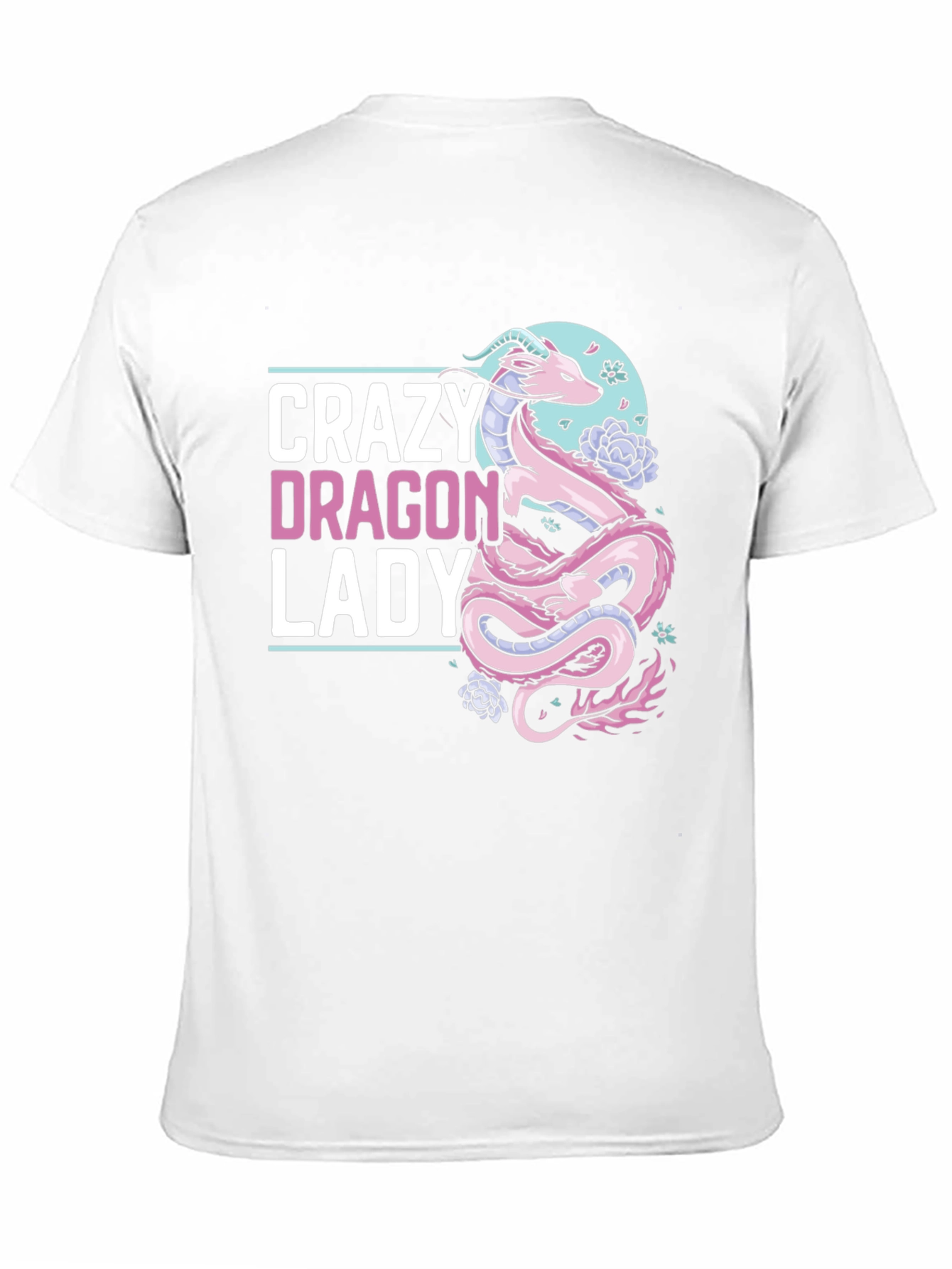 Black Crazy Dragon Lady T-Shirt - Unique Graphic Tee view 11