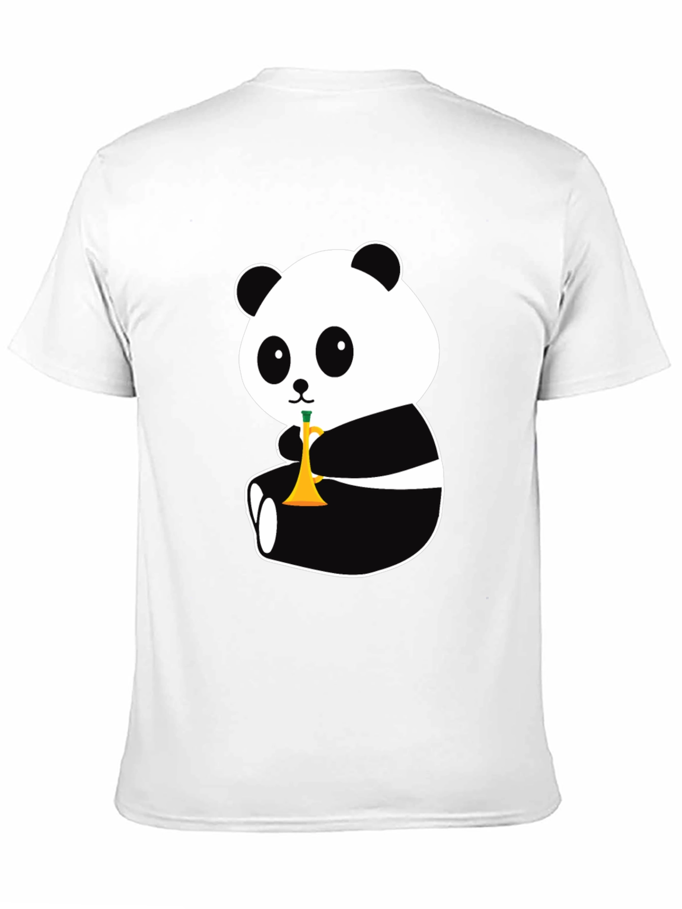Black Panda Trumpet Black T-Shirt - Cute Cartoon Design view 11