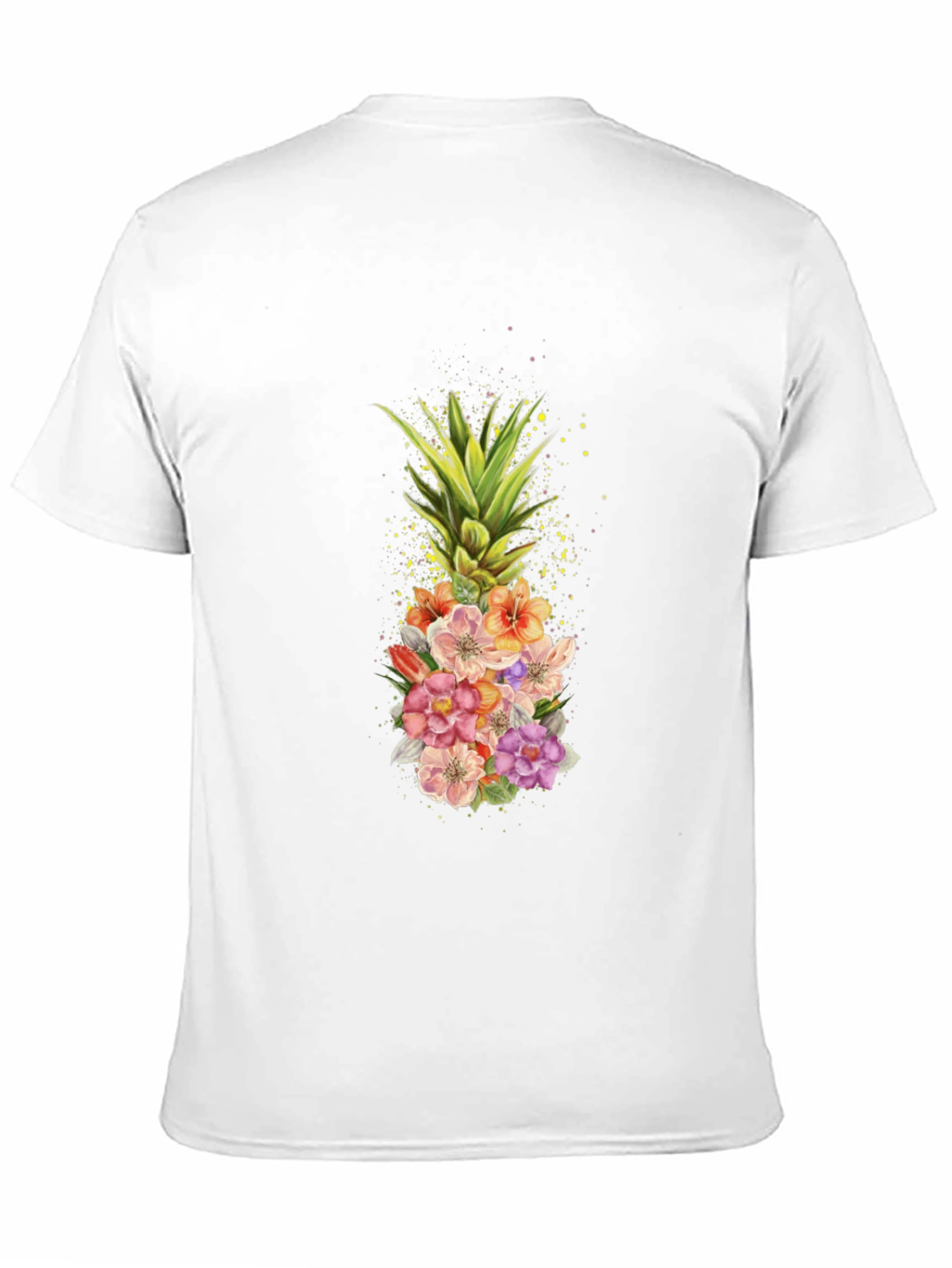 Black Floral Pineapple Graphic T-Shirt - Black view 11