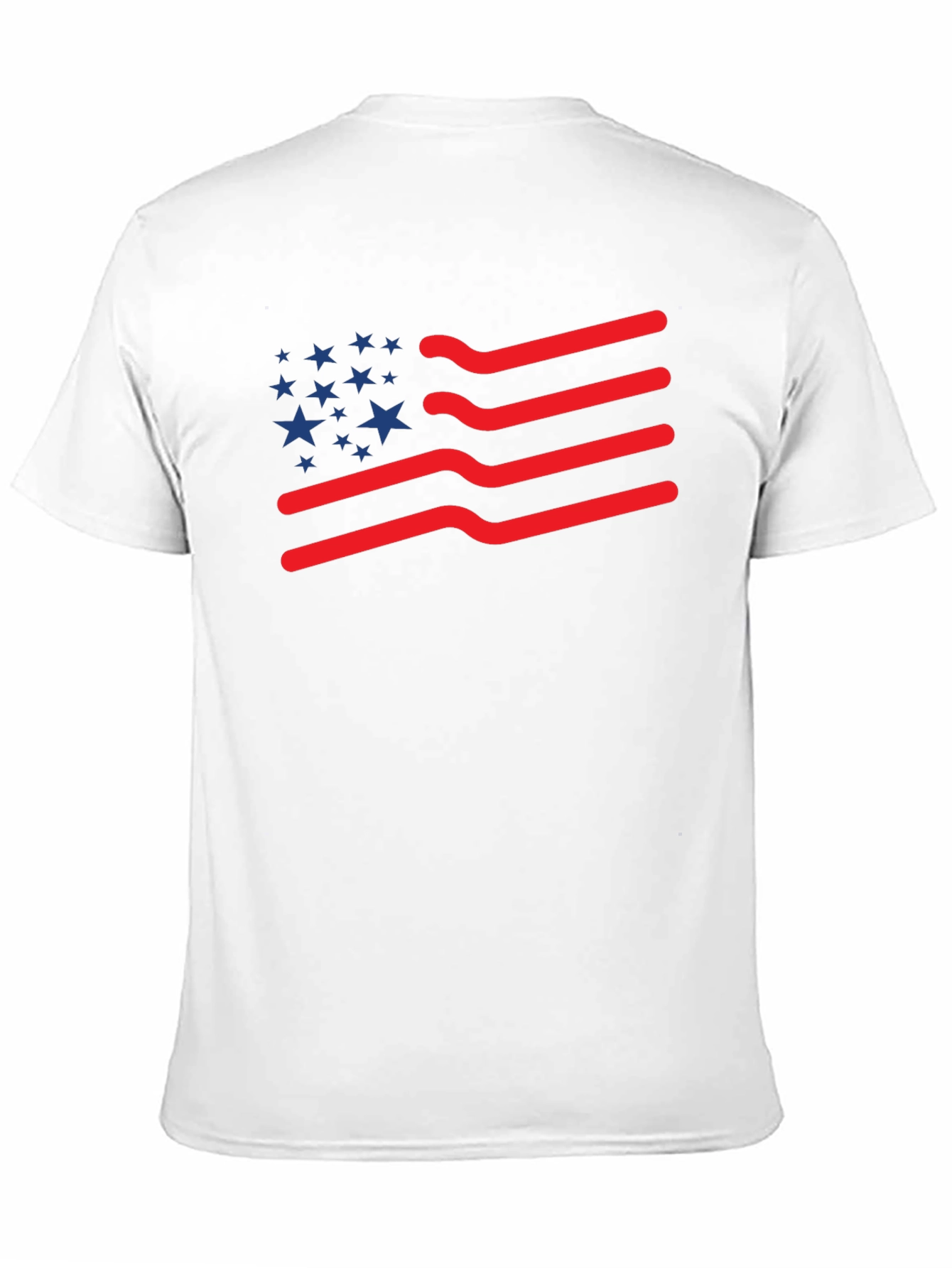 Black American Flag T-Shirt: Patriotic Wavy Stripes and Stars Tee view 11